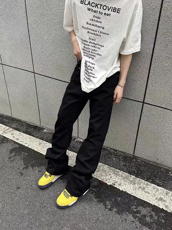 Japanese Brand Fujita x Ibuki Vintage Y2K Black Machete Micro Flare Jeans Size US 30 / EU 46 - 4 Thumbnail