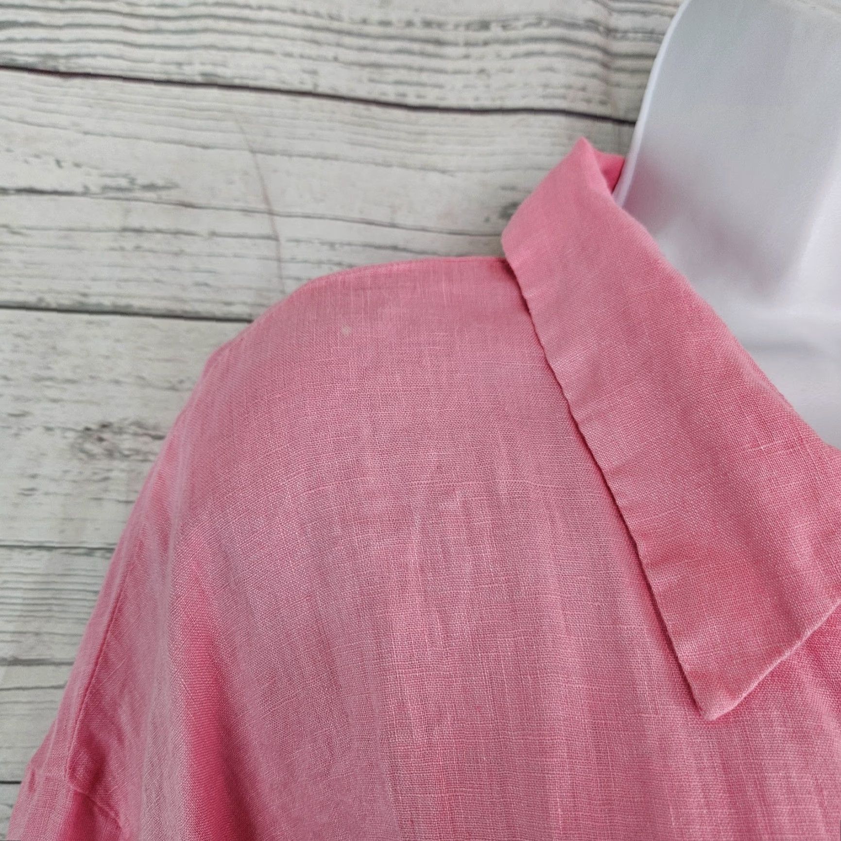 H&M H&M Womens Linen Button-Up Top Sz 2XL Relaxed Pink Solid Shirt Adults 2XL Womens Linen Button-Up Top Pink H&M Size XXL / US 16-18 / IT 52-54 - 3 Thumbnail