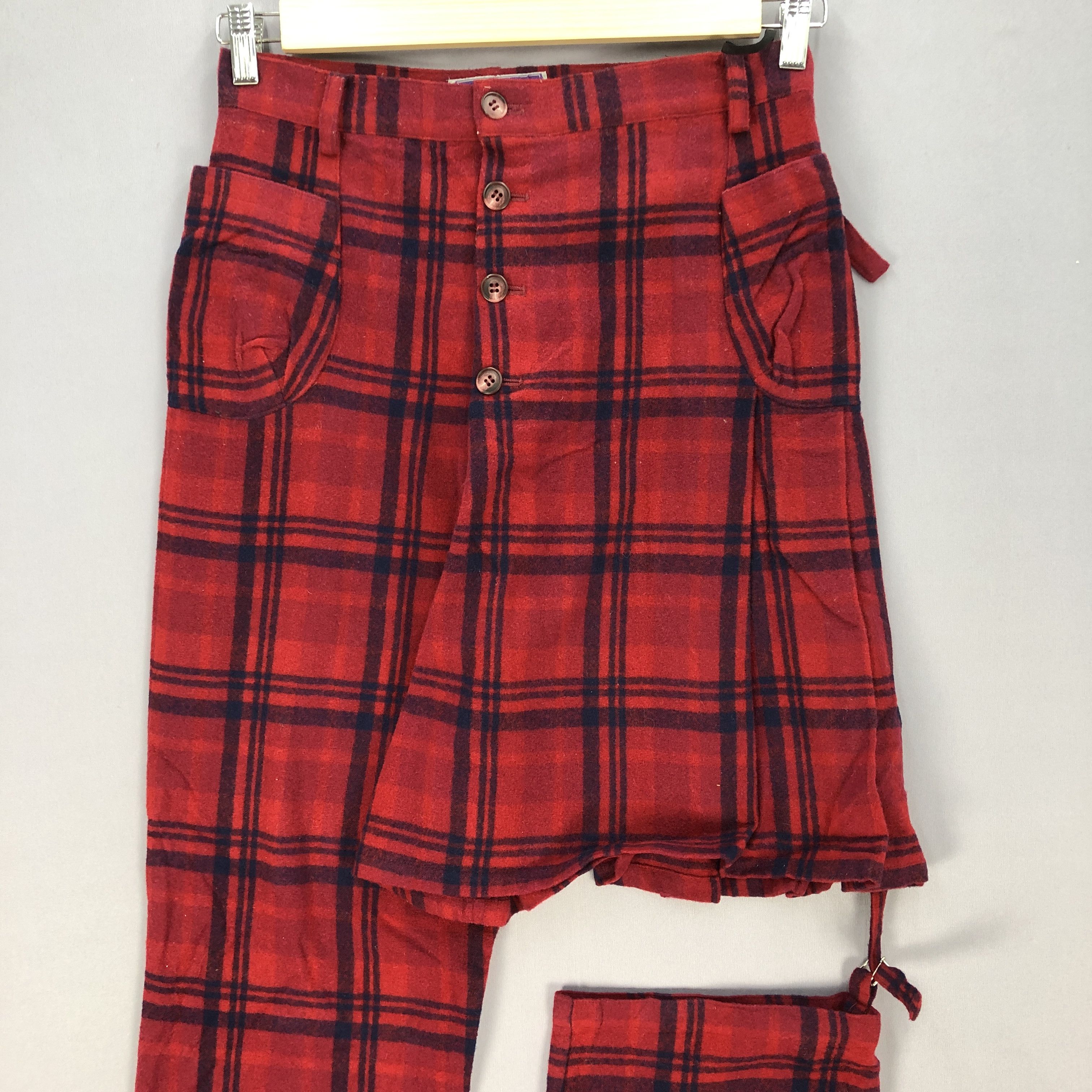 Japanese Brand × Vintage Vintage Wool Pants Seditionaries Punk Check Trousers Size 28" / US 6 / IT 42 - 4 Thumbnail