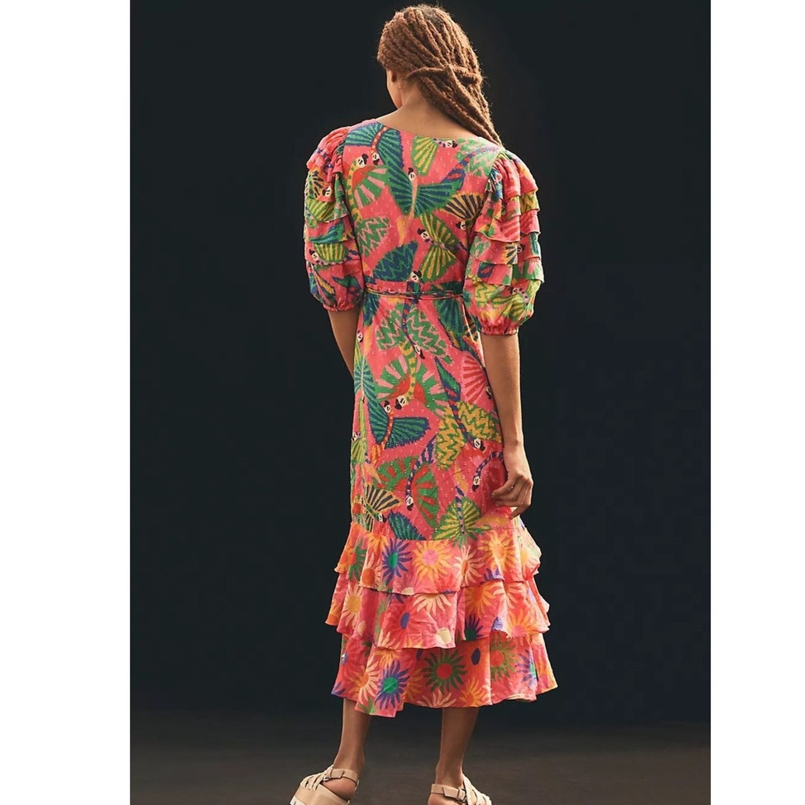 Anthropologie NWT Anthropologie Farm Rio Macaw Ruffled Wrap Dress $250 M Size M / US 6-8 / IT 42-44 - 4 Thumbnail