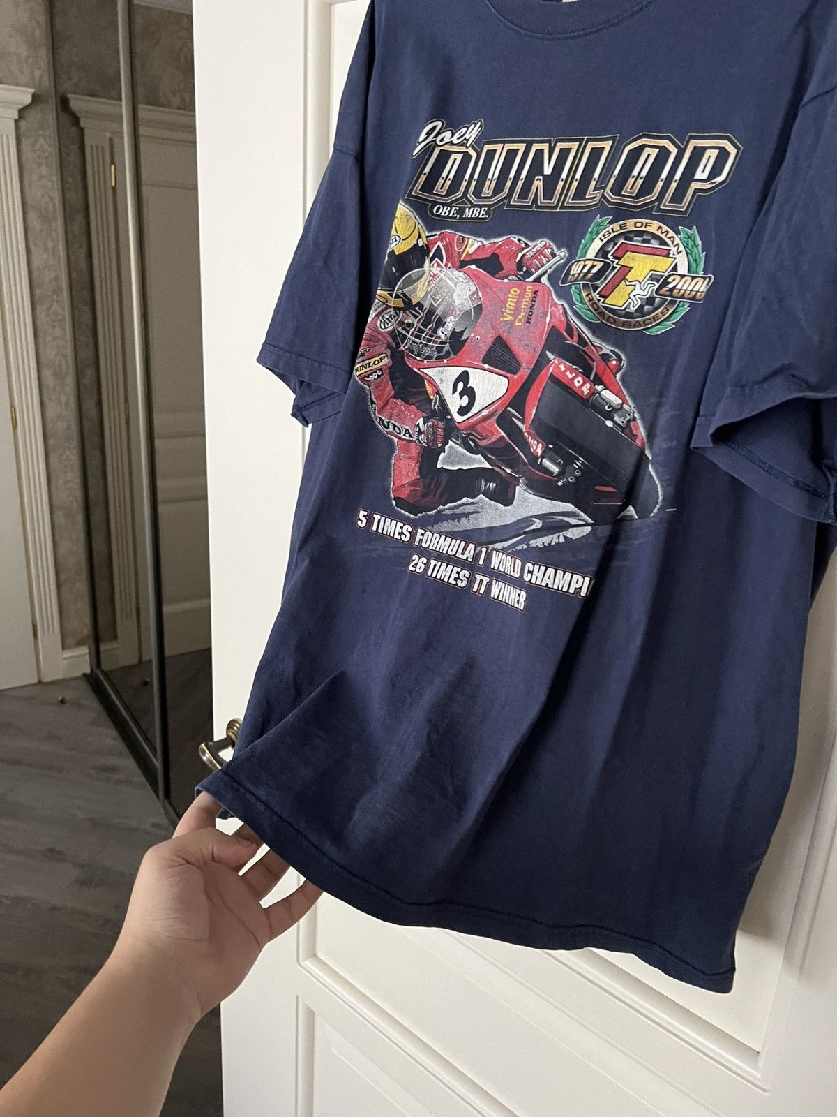 Vintage Vintage Joey Dunlop Honda Racing Isle of Man Road Race Tee Size US XXL / EU 58 / 5 - 8 Thumbnail