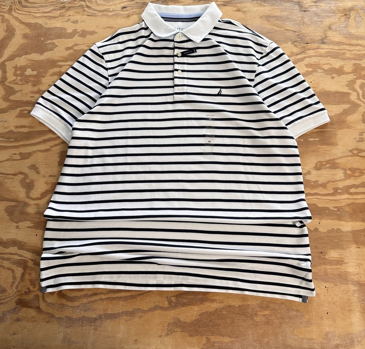 Nautica Nautica white and blue striped polo shirt Size US XXL / EU 58 / 5 - 1 Thumbnail