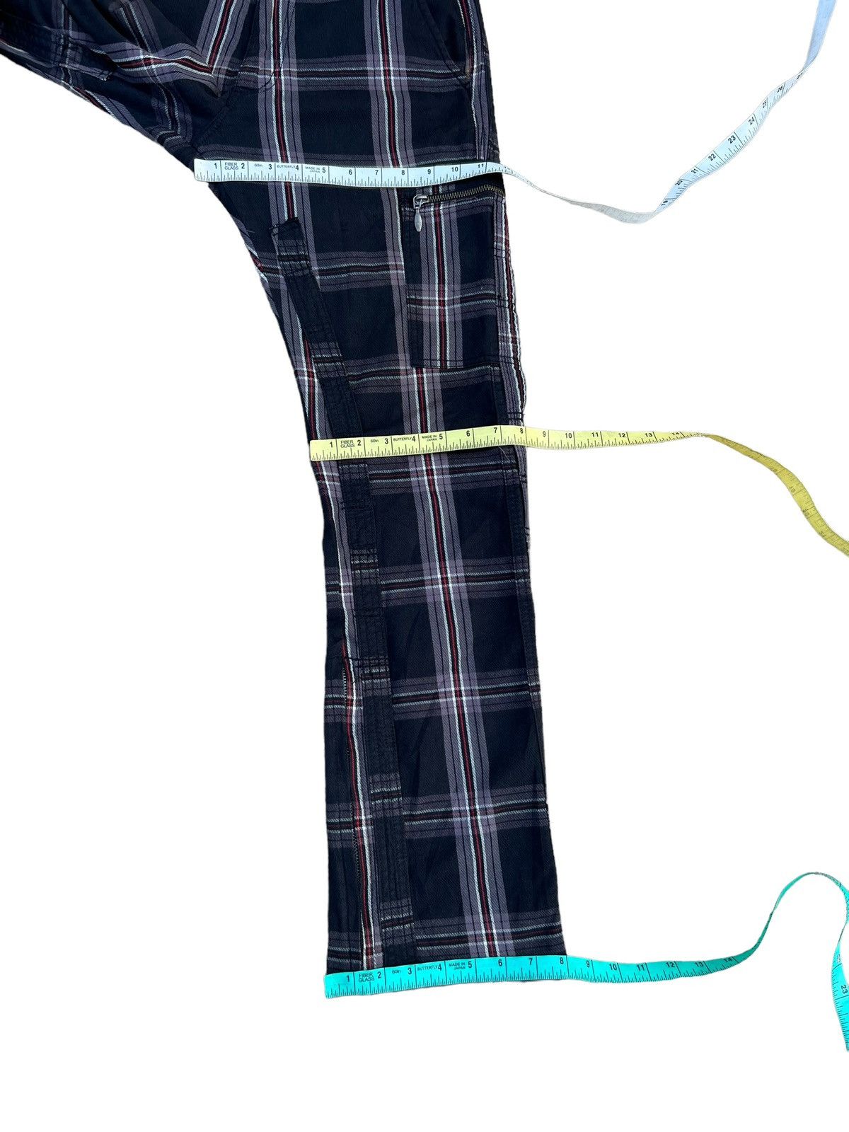 Shellac Double Edge Japan Multi Pocket Plaid Flare Cargo Trouser Size US 31 - 5 Thumbnail