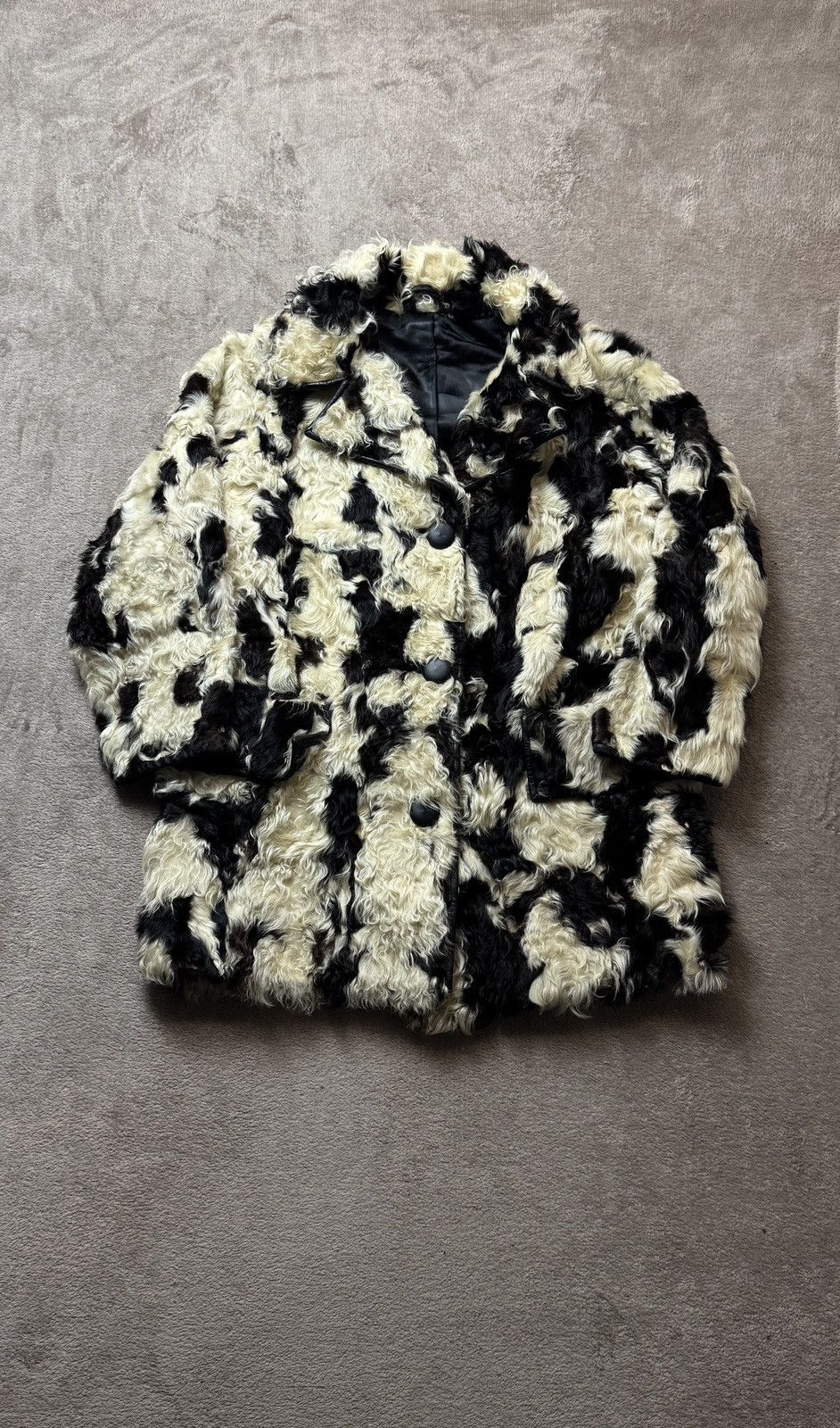 80s’ Vintage Cow Leather Fur Coat Jacket miu miu gucci ysl