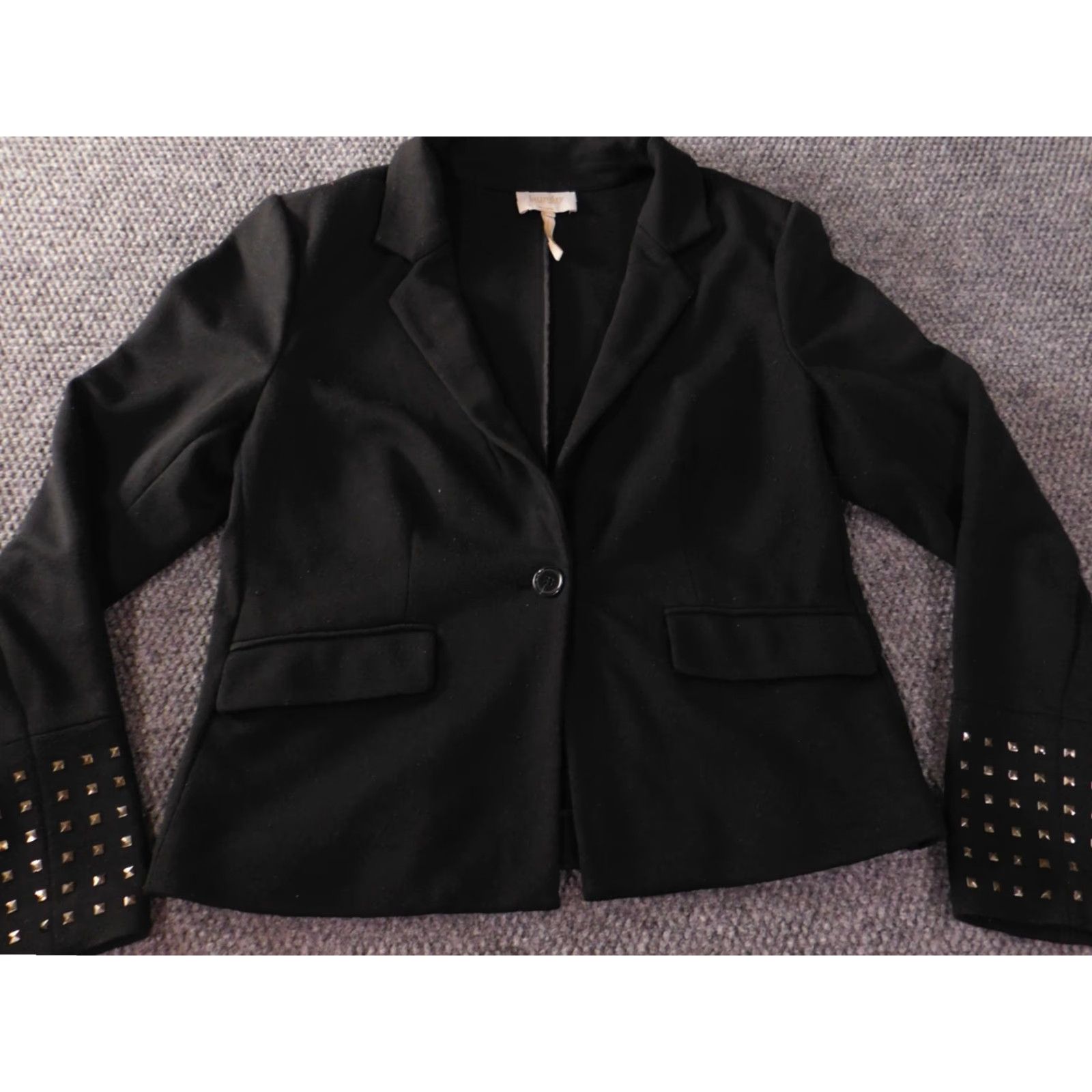 Laundry by Shelli Segal Laundry by Shelli Segal Womens Jacket 14 Black One Button Blazer Size XL / US 12-14 / IT 48-50 - 4 Thumbnail