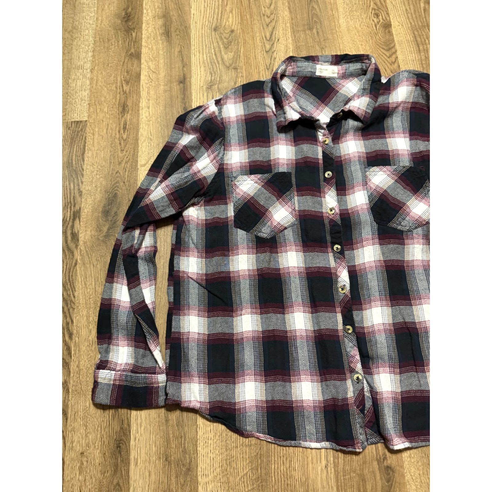 Vintage Maurices Shirt Women's Plus XXL Blue Purple White Plaid Button Up Relaxed Fit Size XXL / US 16-18 / IT 52-54 - 3 Thumbnail