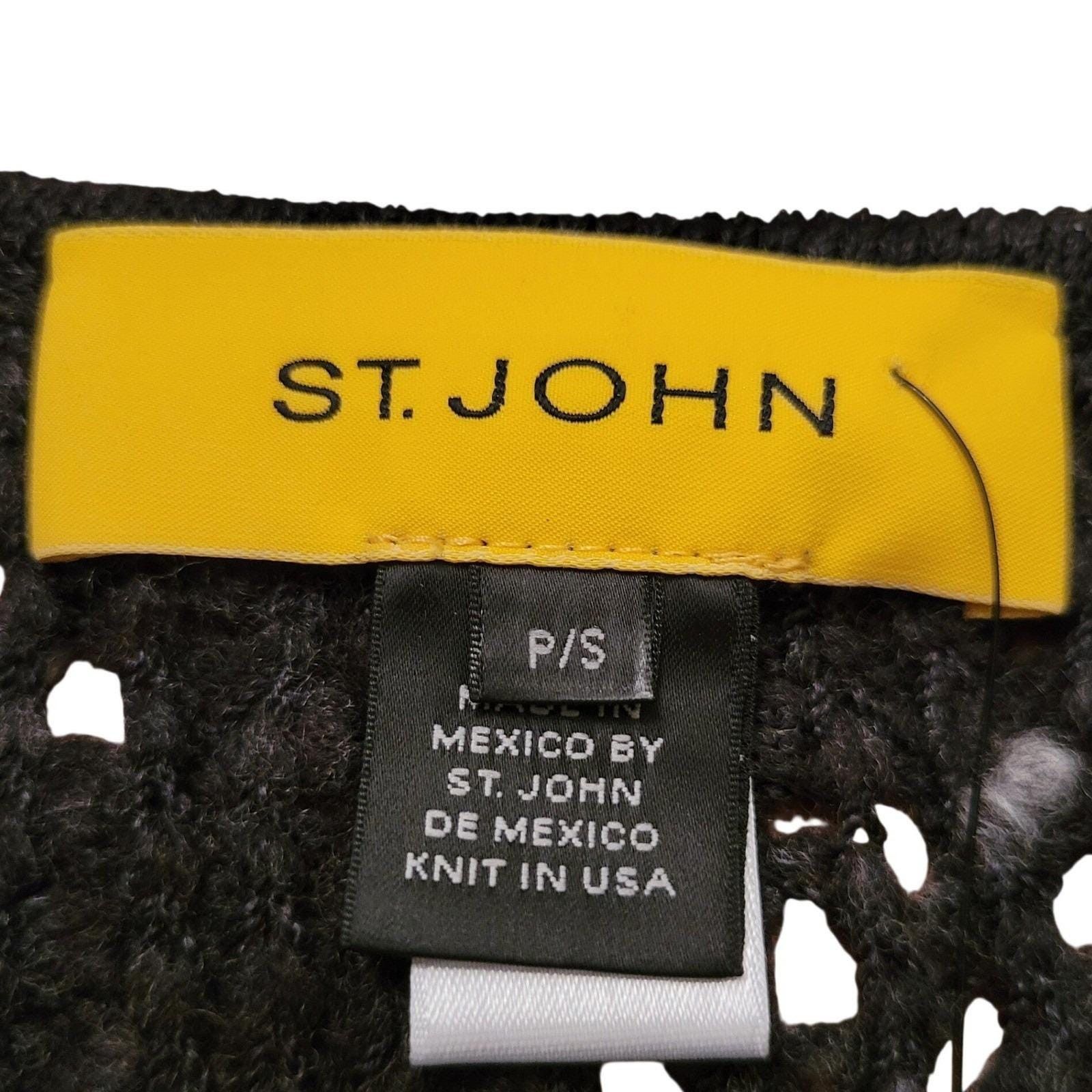 St. John St John Gray Wool Knit Scalloped Poncho Cape S Marled Size S / US 4 / IT 40 - 4 Thumbnail