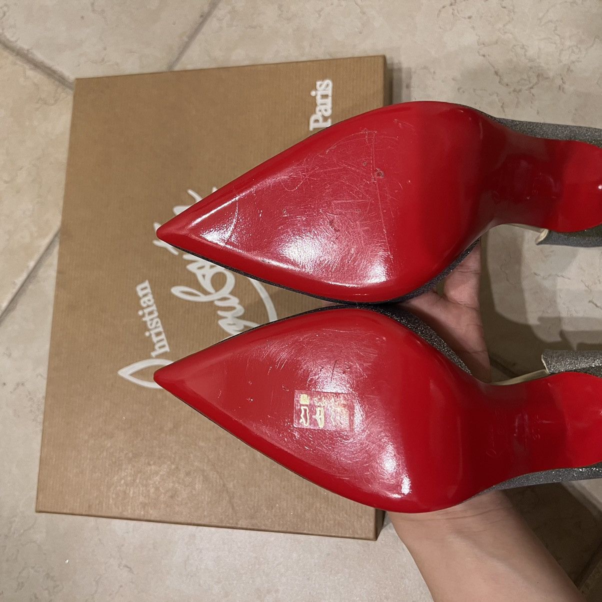 Christian Louboutin IRIZA 100 GLITTER MINI DEGRADE/SPECCHIO Size US 7.5 / IT 37.5 - 5 Thumbnail