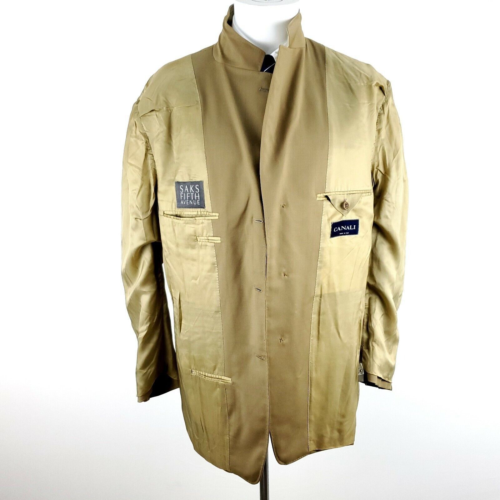 Canali Canali 40L 3 Button Tan Wool Italy Blazer Size 40L - 8 Thumbnail