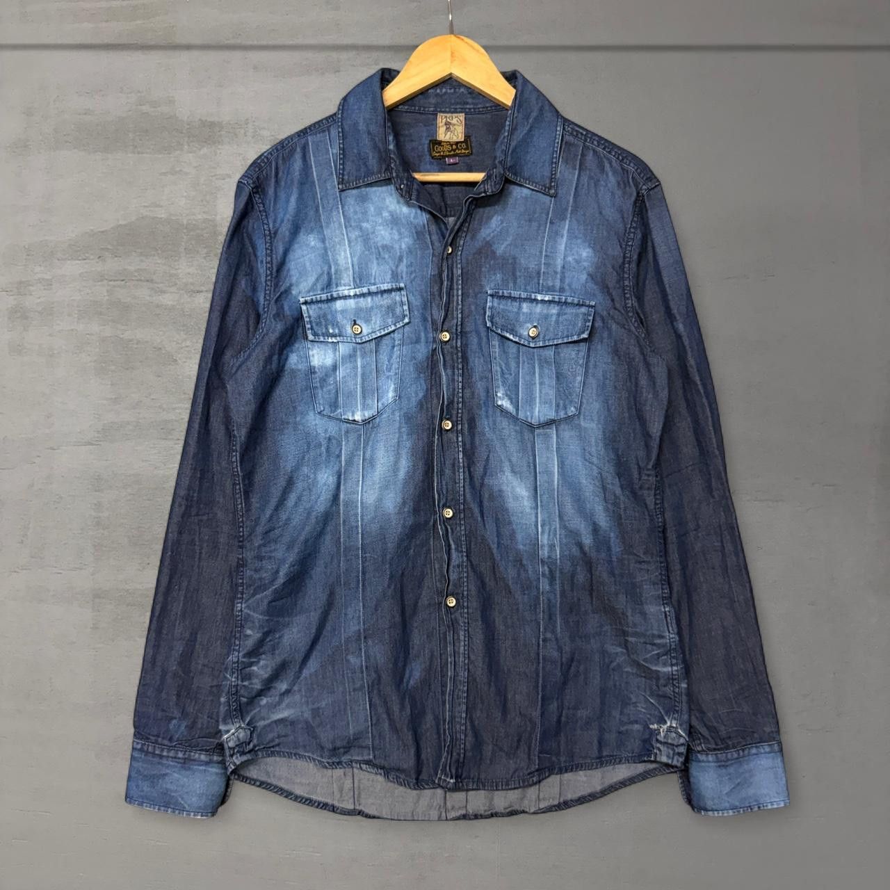 Prps PRPS Co Blue Denim Button Up Streetwear Faded Shirt Large Size US L / EU 52-54 / 3 - 1 Thumbnail