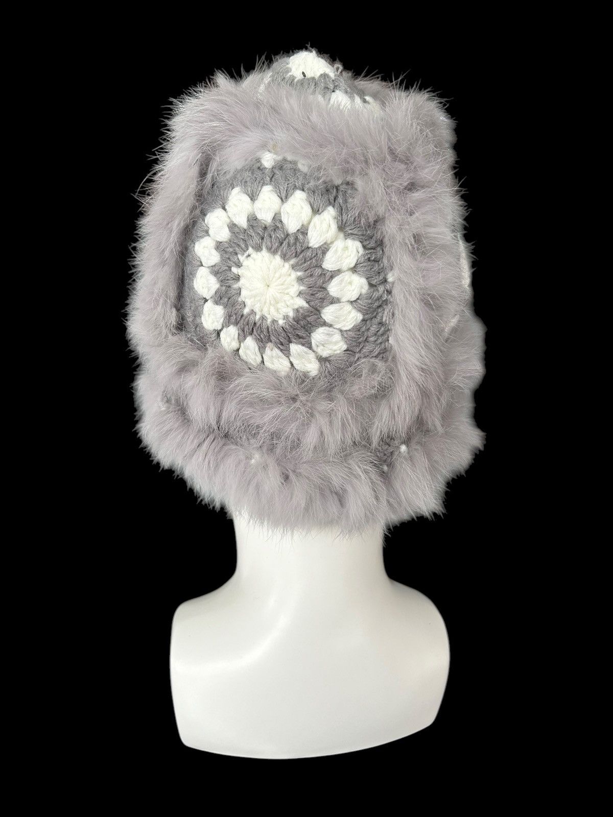 Japanese Brand × Kapital × Vintage Crochet Knitted Handmade Fur Rare Beanie Hats ☠️☠️ Size ONE SIZE - 2 Thumbnail