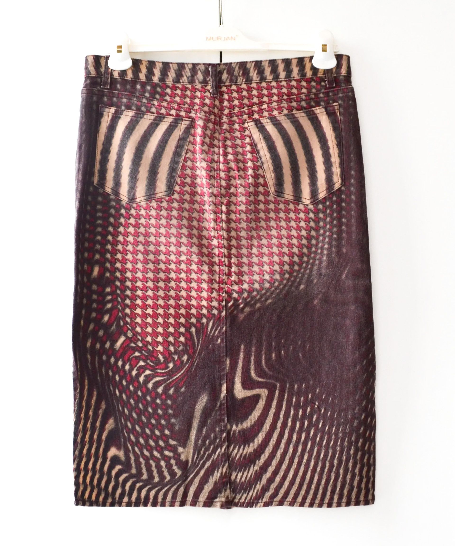 Just Cavalli ROBERTO CAVALLI Skirt Denim Abstract Print Jean 2001 Size 28" / US 6 / IT 42 - 5 Thumbnail