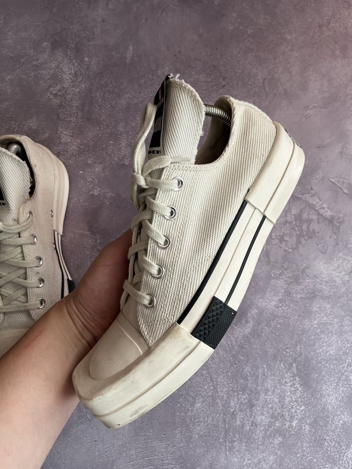 Converse RICK OWENS CONVERSE TURBODRK WHITE LOW TOP SNEAKERS Size US 6.5 / EU 39-40 - 8 Thumbnail