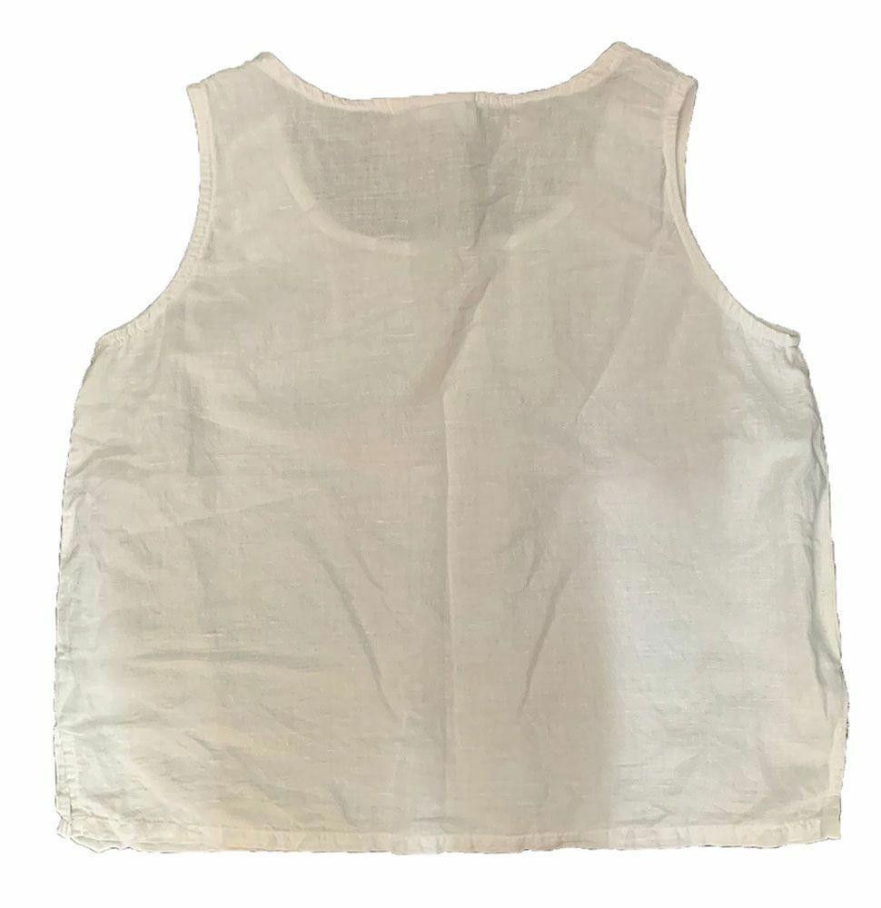 Designer Pre Owned White Hand Made Blouse M Size M / US 6-8 / IT 42-44 - 2 Thumbnail