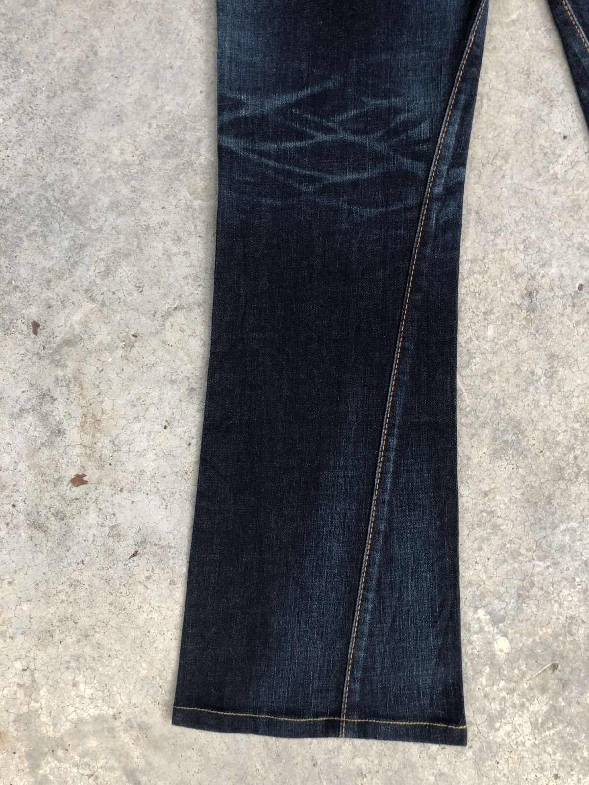 If Six Was Nine Edwin Flared Jeans Bootcut Distressed Back Buckle Size US 33 - 11 Thumbnail