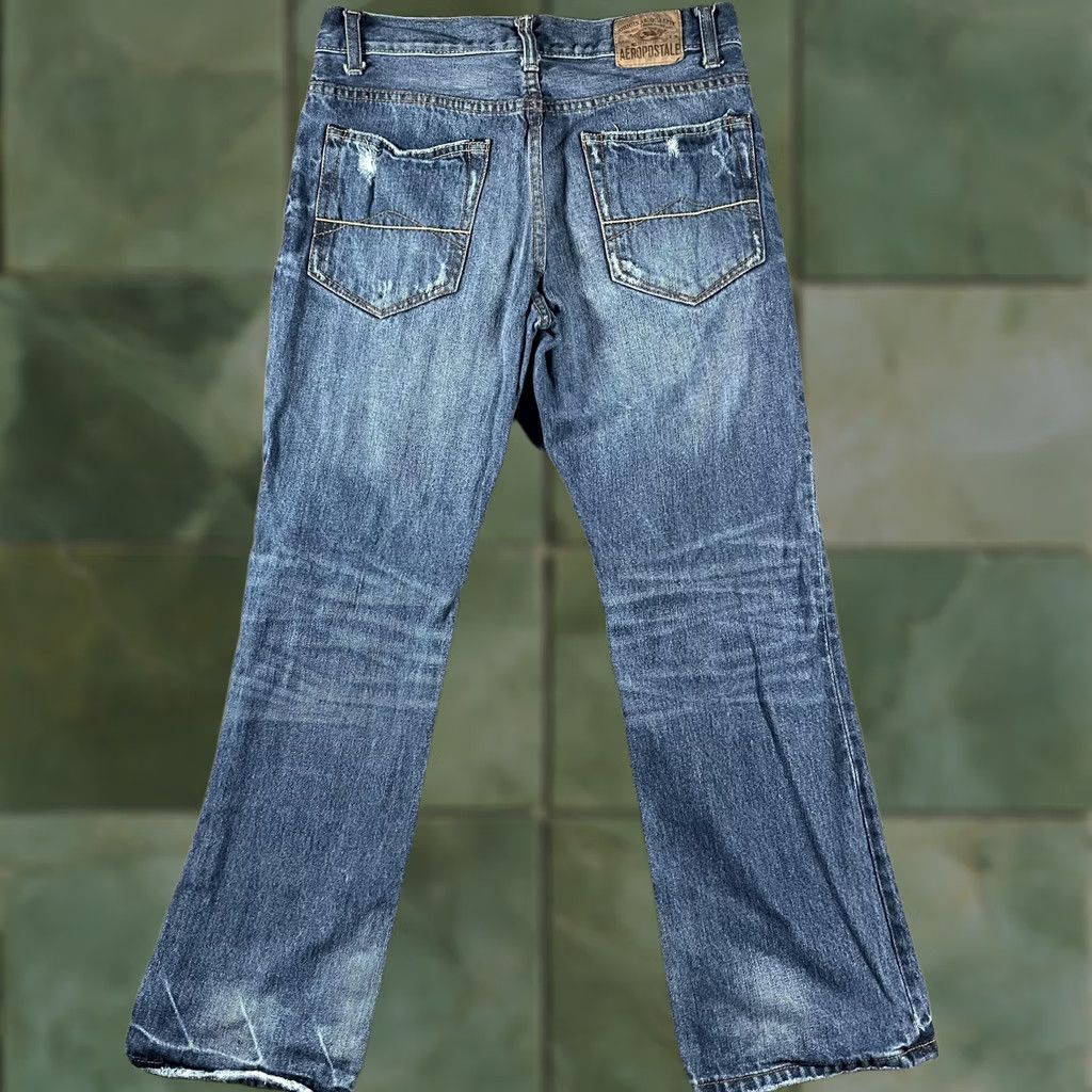 Vintage Aéropostale Jeans Mens 30x30 Blue Driggs Slim Bootcut Distressed Ripped Denim Size US 30 / EU 46 - 1 Thumbnail