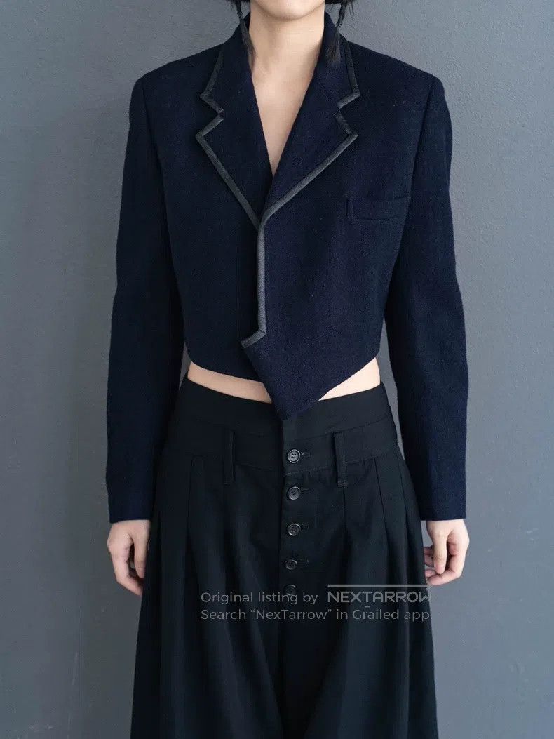 Comme des Garcons Comme Des Garcons Navy Blue Wool Coat Size S / US 4 / IT 40 - 5 Thumbnail