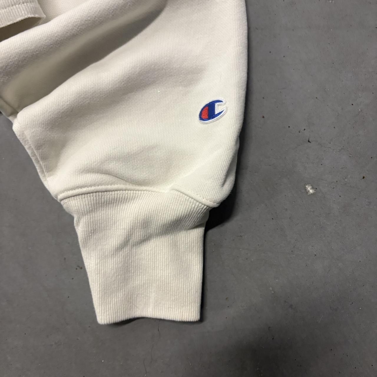Champion Crazy Vintage Y2K/2000s Cropped White Cream Champion Quality Hoodie! Size US XL / EU 56 / 4 - 3 Thumbnail