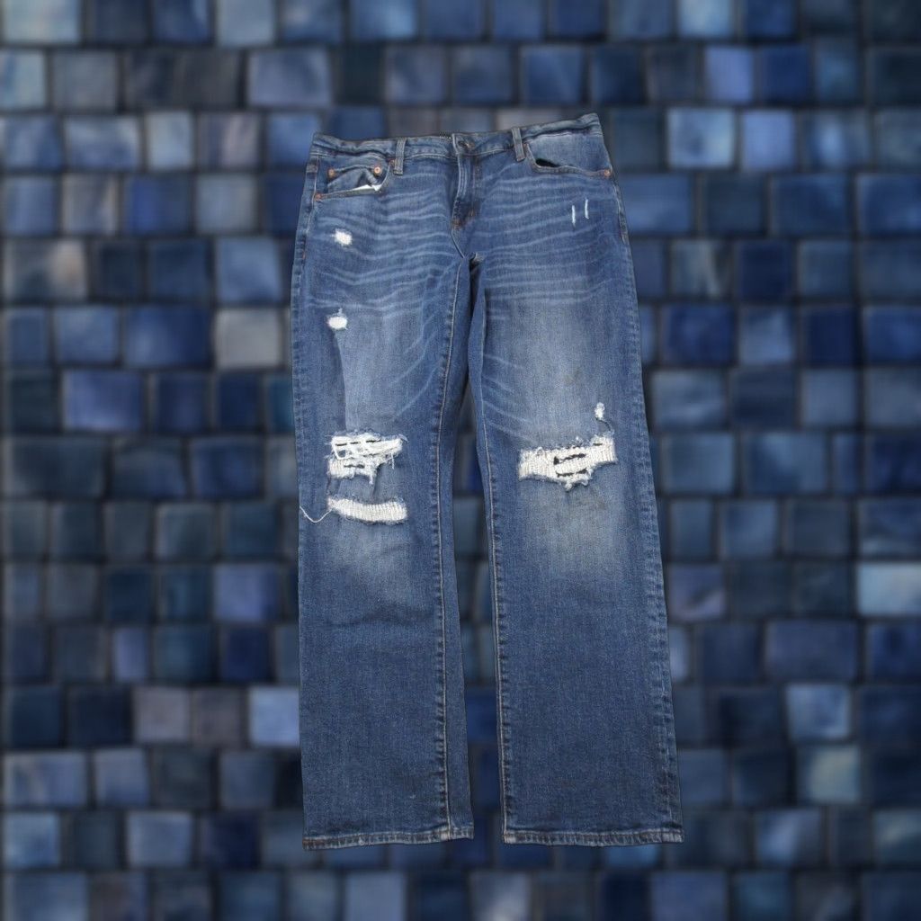 Vintage VINTAGE Aeropostale Slim Straight Jeans Blue 36x30 Distressed Denim Men 5-Pocket Read Size US 36 / EU 52 - 1 Thumbnail