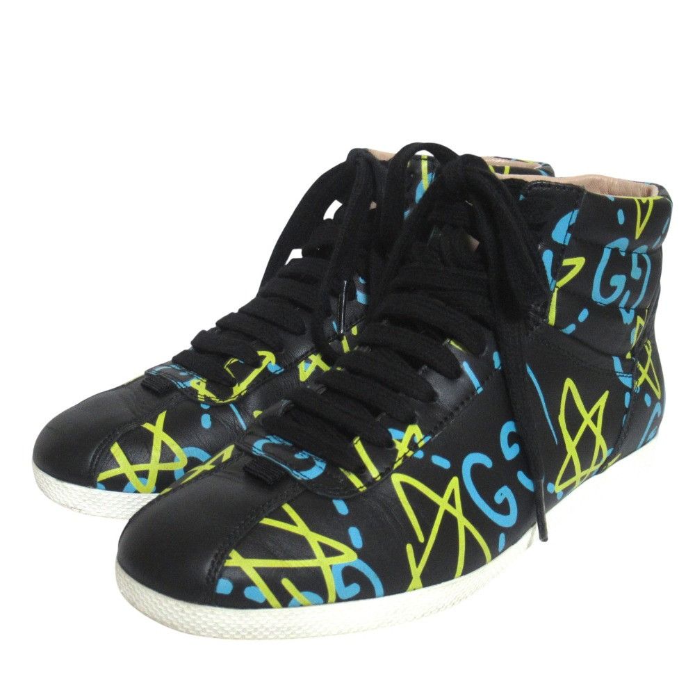 Gucci Gucci Gucci Ghost Print Leather High Top Sneakers Leather Shoes DUTY FREE for USA Size ONE SIZE - 1 Thumbnail