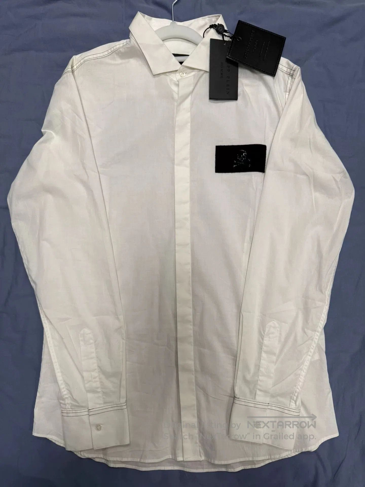 Philipp Plein Philipp Plein White Skull Logo Shirt. Size US XL / EU 56 / 4 - 2 Thumbnail