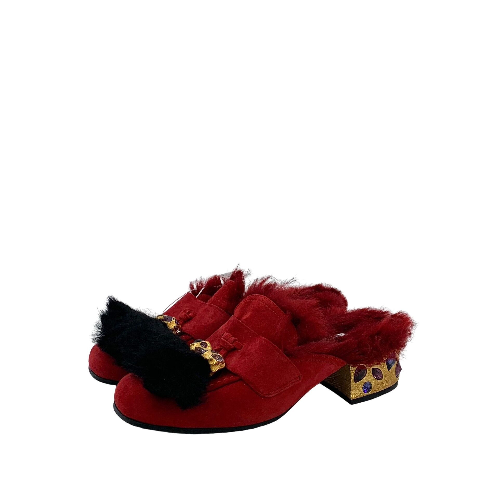 Prada Prada Fur Trim Crystal Embellished Mules 35 Size US 5 / IT 35 - 1 Thumbnail