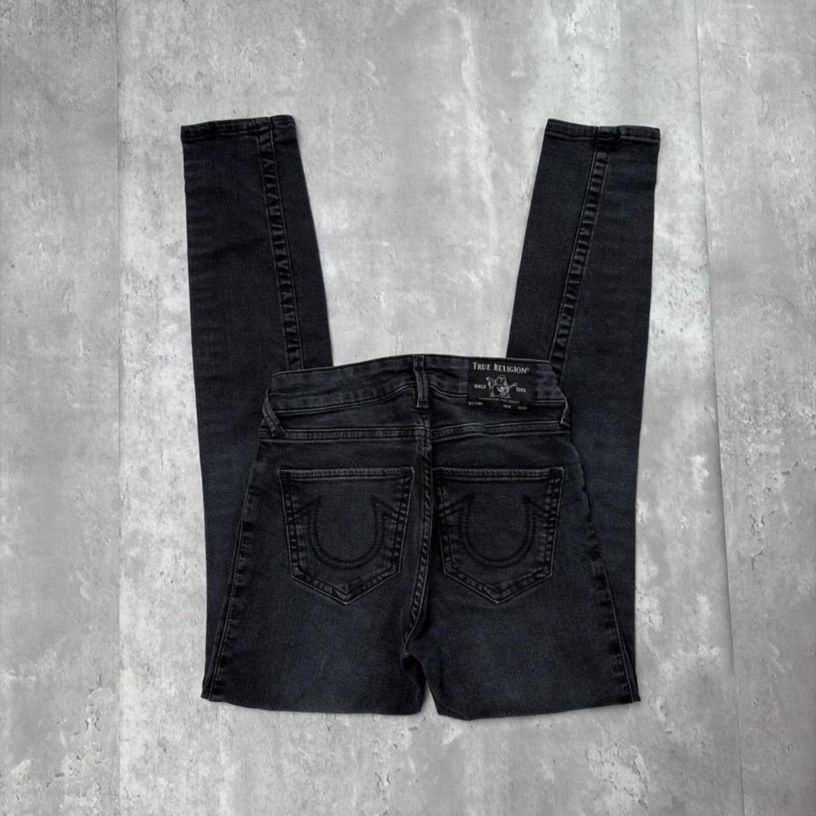 True Religion Y2K True Religion Grunge Gothic High Rise Skinny Denim Jeans Size 42" / US 20 - 1 Thumbnail