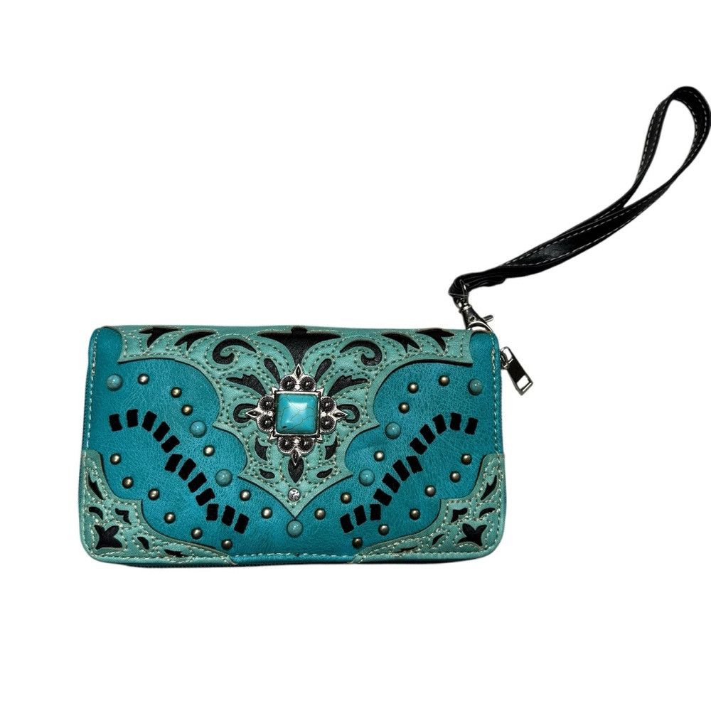 Other New Zelris Turquoise Embroidery Wallet Size ONE SIZE - 2 Thumbnail