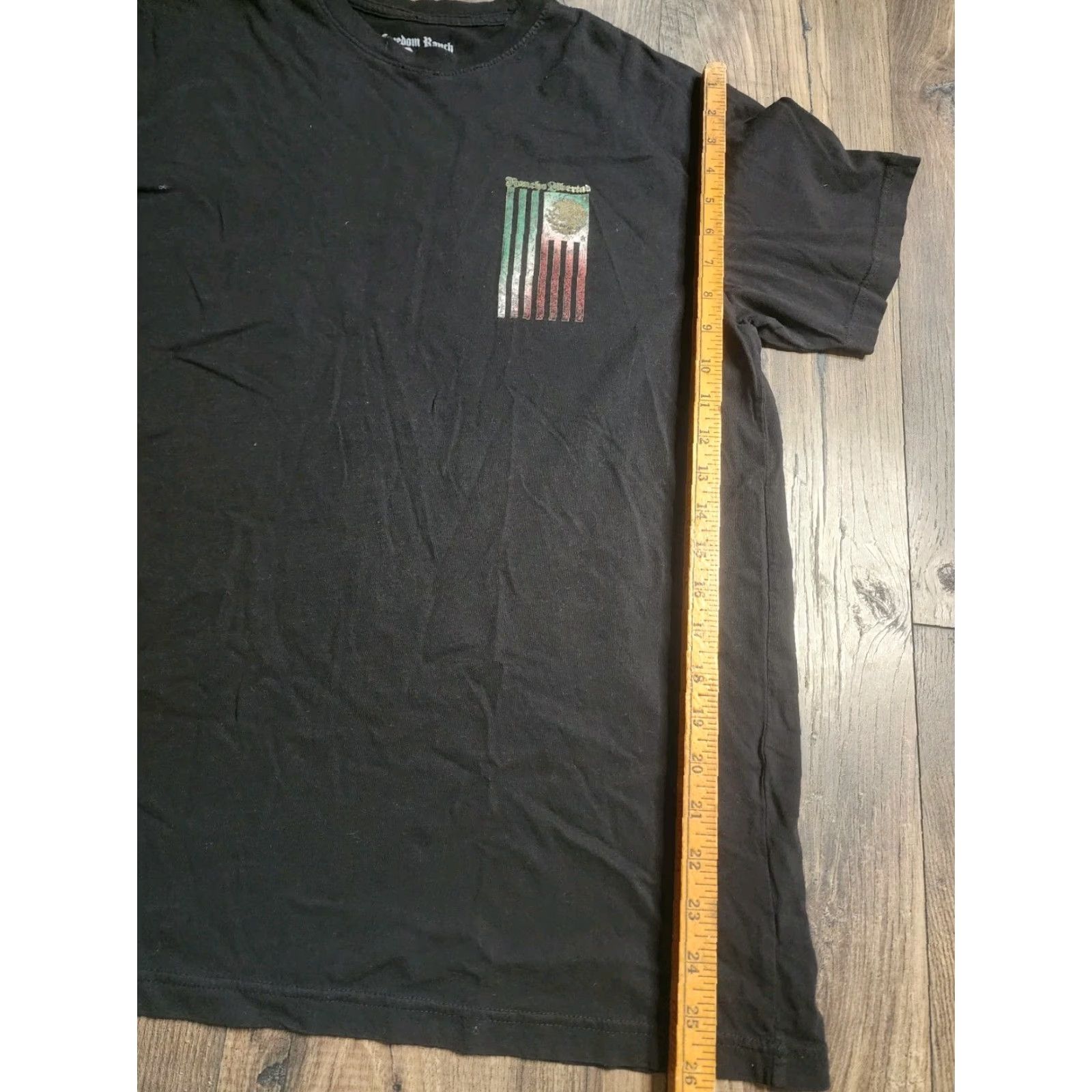 Doublet VINTAGE Freedom Ranch Mens L T-Shirt Black Solid Flag Of Honor Rancho Libertad Mexico Double Sided Streetwear Casual Size US L / EU 52-54 / 3 - 3 Thumbnail