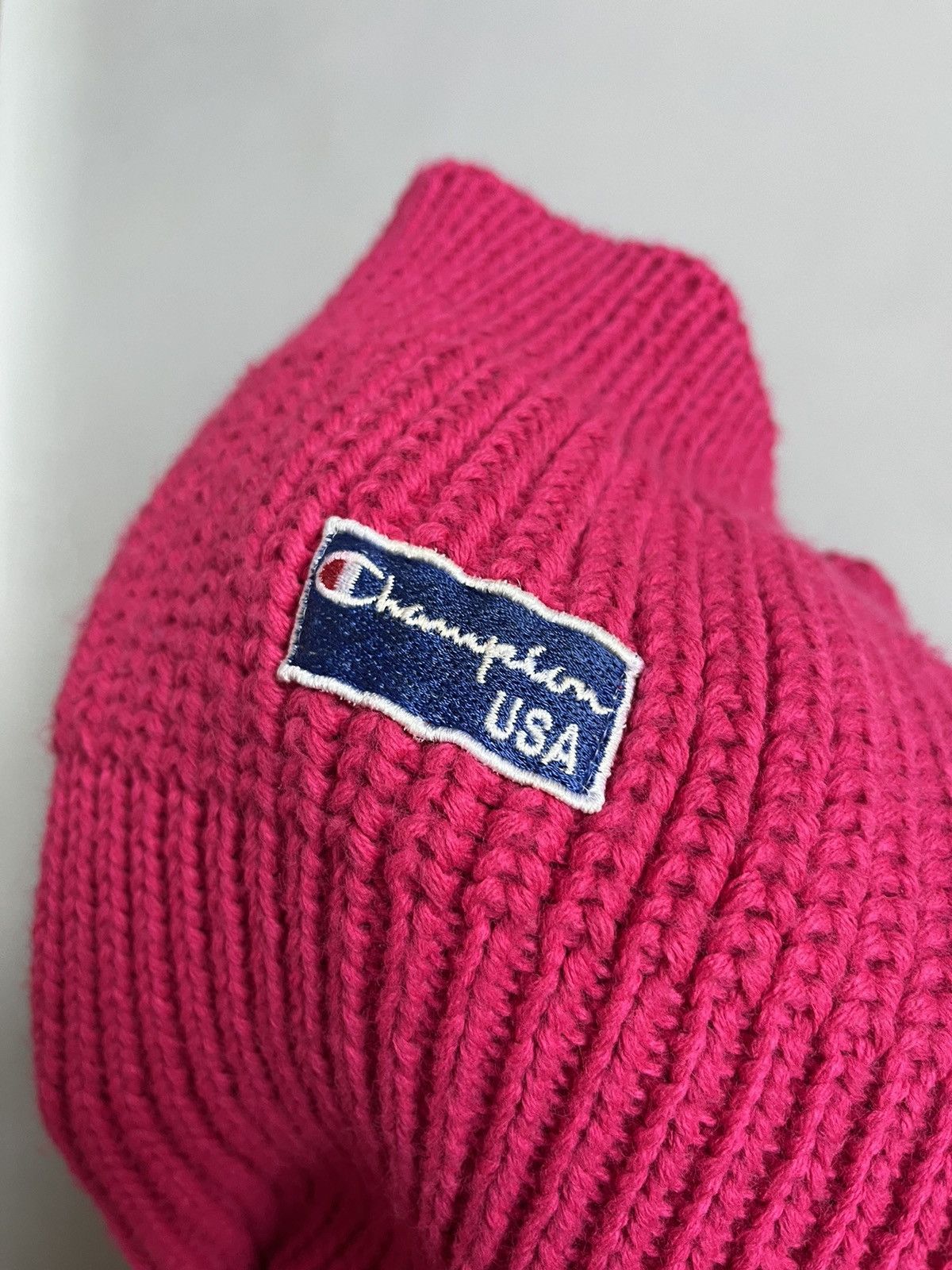 Champion × Vintage Vintage Champion USA Wool Cuffed Ribbed Stretch Knitted Hat Size ONE SIZE - 12 Thumbnail