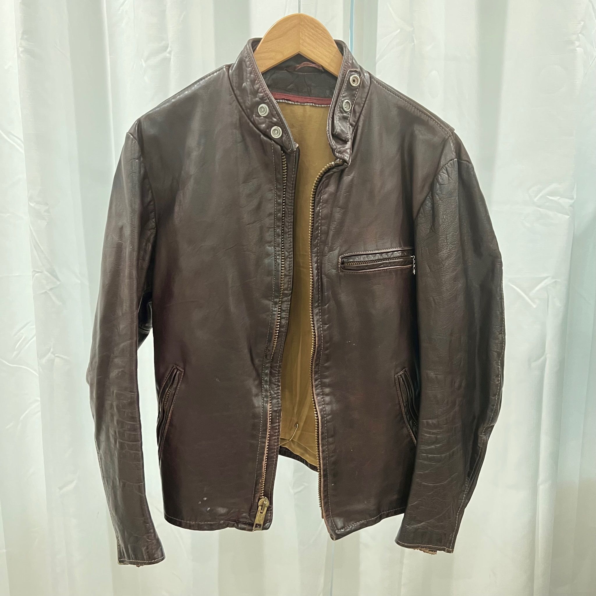Schott Schott Cycle Rider Slim Cognac Moto Biker Leather Jacket. | Grailed