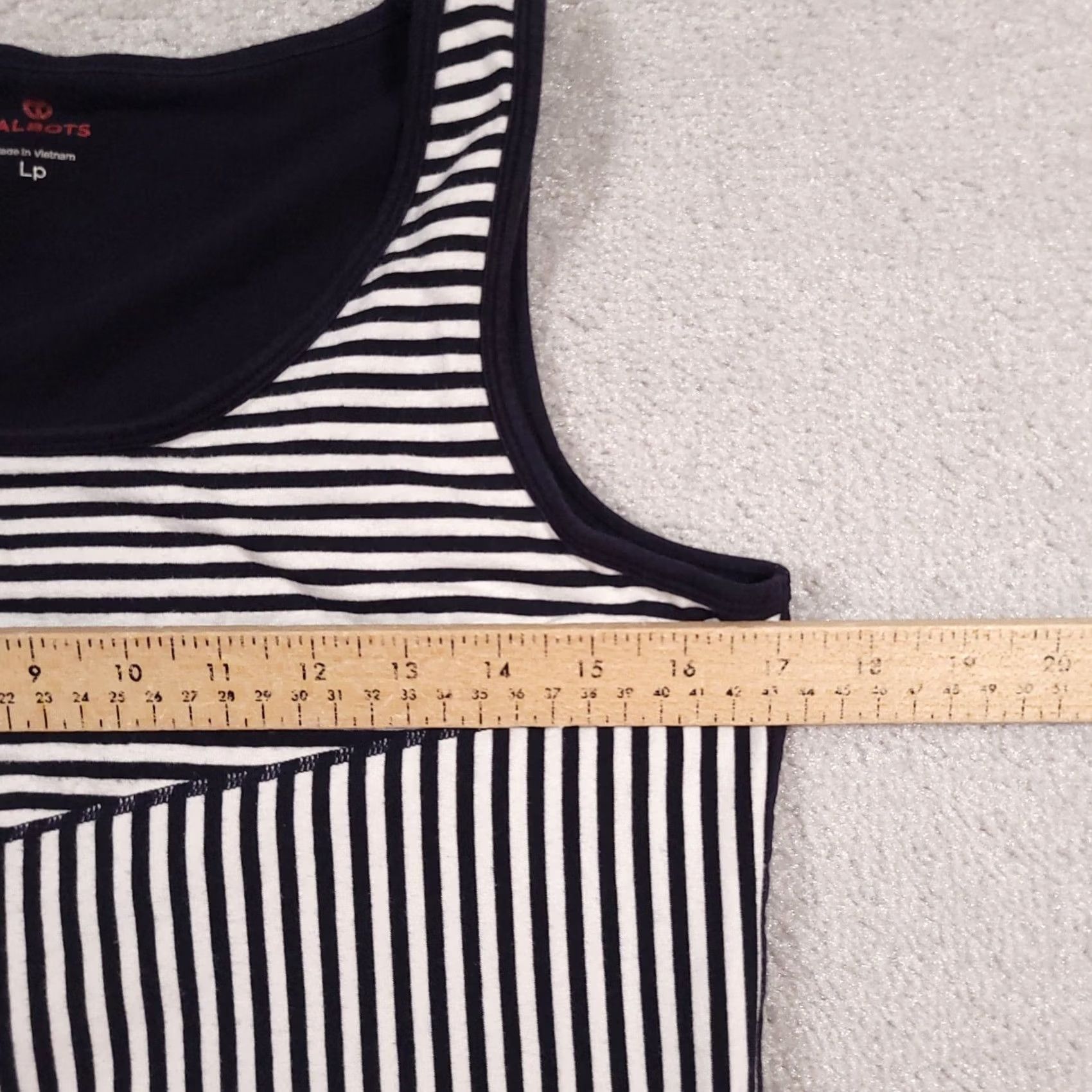 Talbots Talbots Shirt Women's Lp Petite Large Navy Blue Striped Sleeveless Tank Casual Shirt Size L / US 10 / IT 46 - 5 Thumbnail