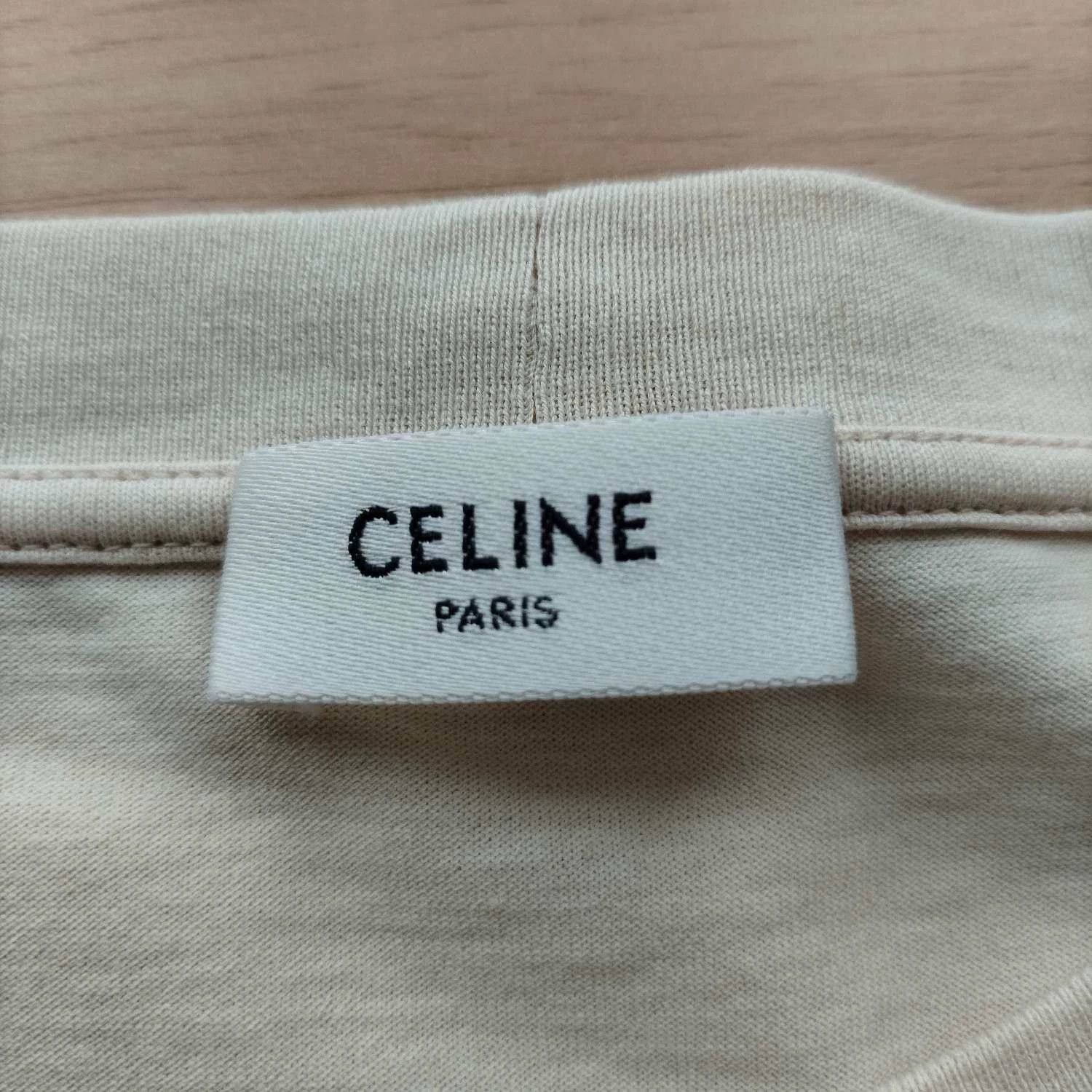 Celine CELINE SS21 logo crewneck crop top women's taupe L Size L / US 10 / IT 46 - 4 Thumbnail