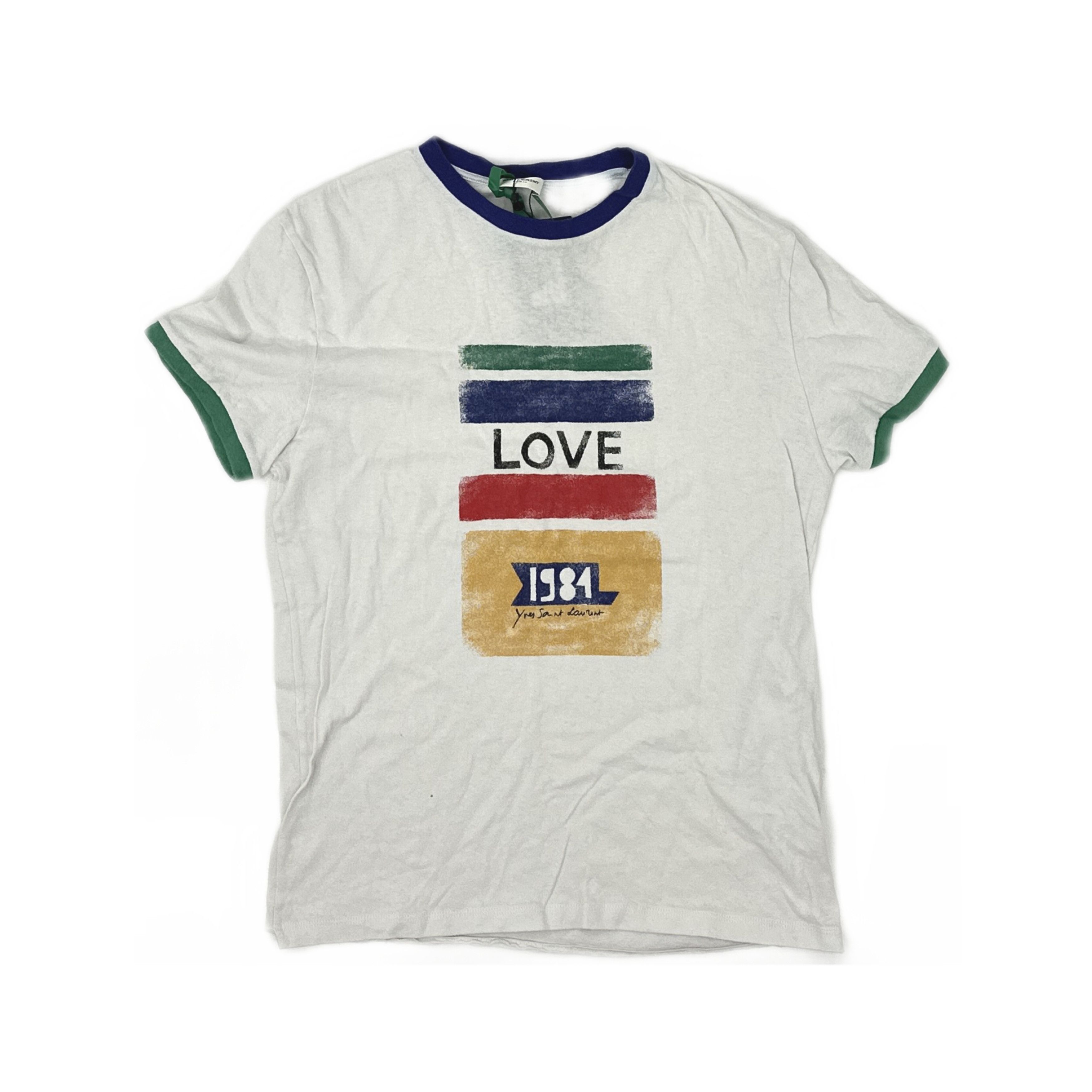Saint Laurent Paris SS18 Saint Laurent white no smoking lips t