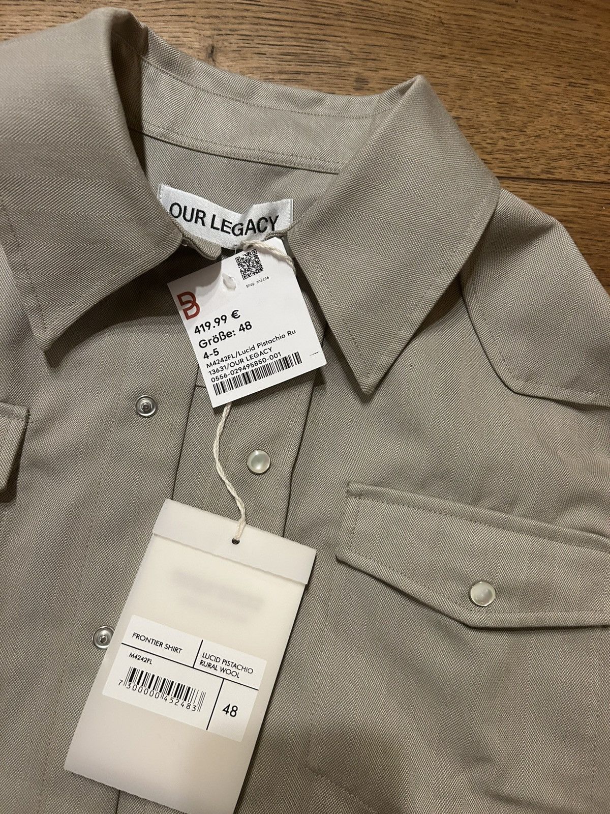 Our Legacy Our Legacy Frontier Shirt Lucid Pistachio Rural Wool Size US L / EU 52-54 / 3 - 2 Thumbnail