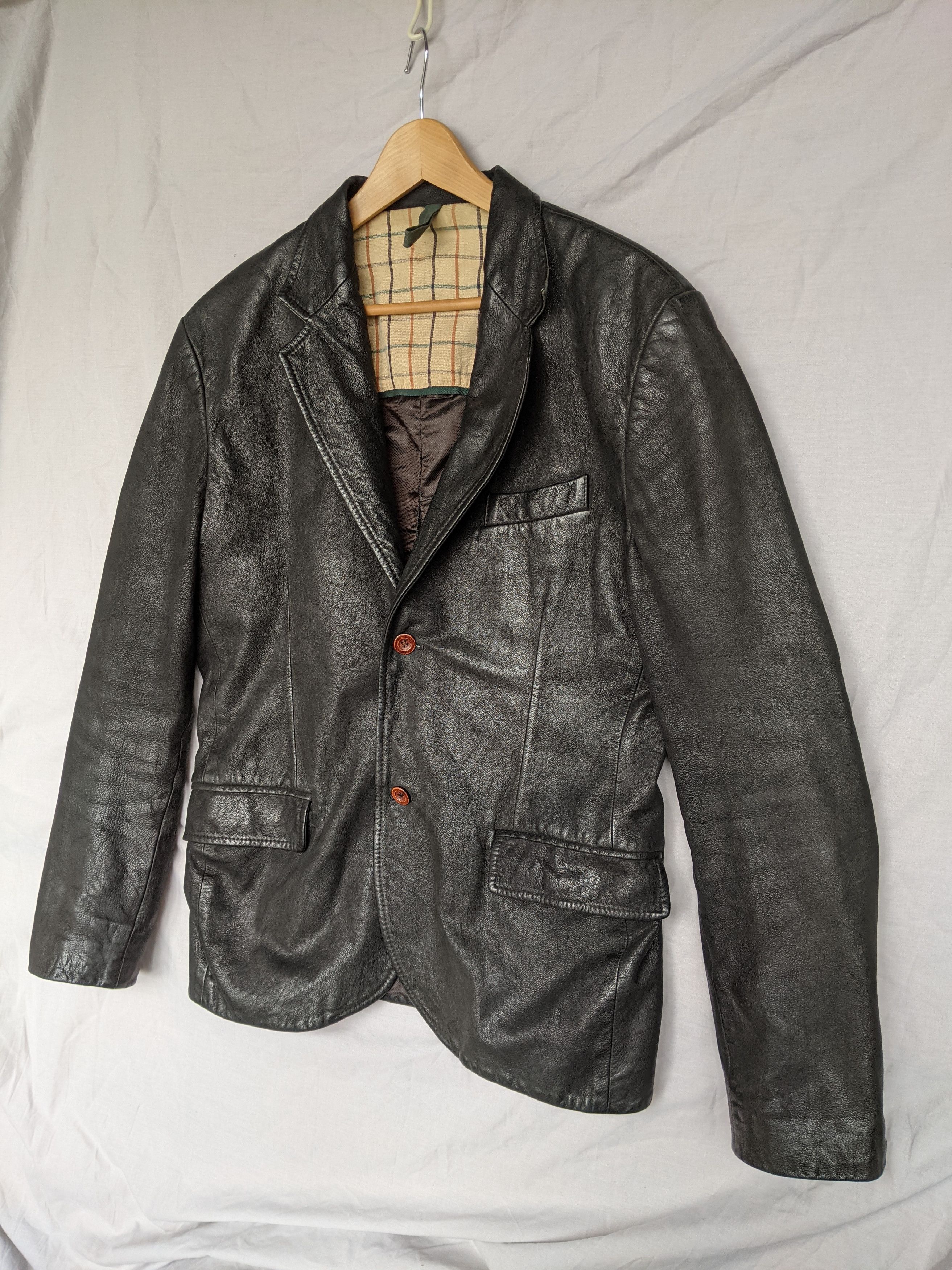 Genuine Leather Essebi Leather Jacket Blazer Vintage Avirex Gucci Barbour Size US L / EU 52-54 / 3 - 2 Thumbnail