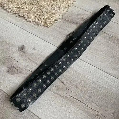Other Steel Leather Studded Belt Size ONE SIZE - 3 Thumbnail