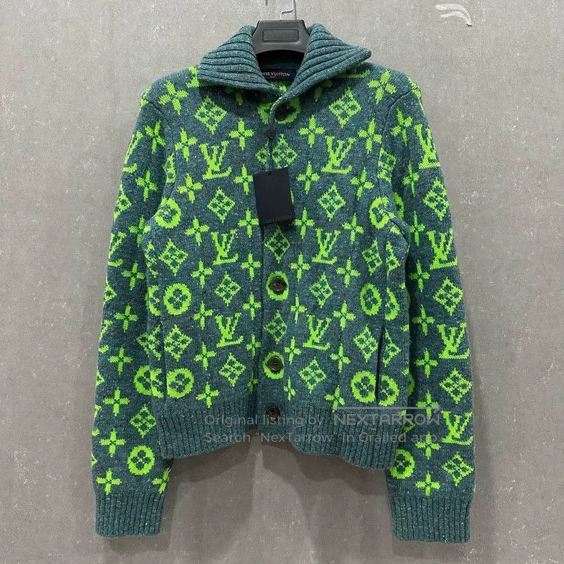 Louis Vuitton Louis Vuitton Full print print knit wool jacket Size US M / EU 48-50 / 2 - 1 Thumbnail