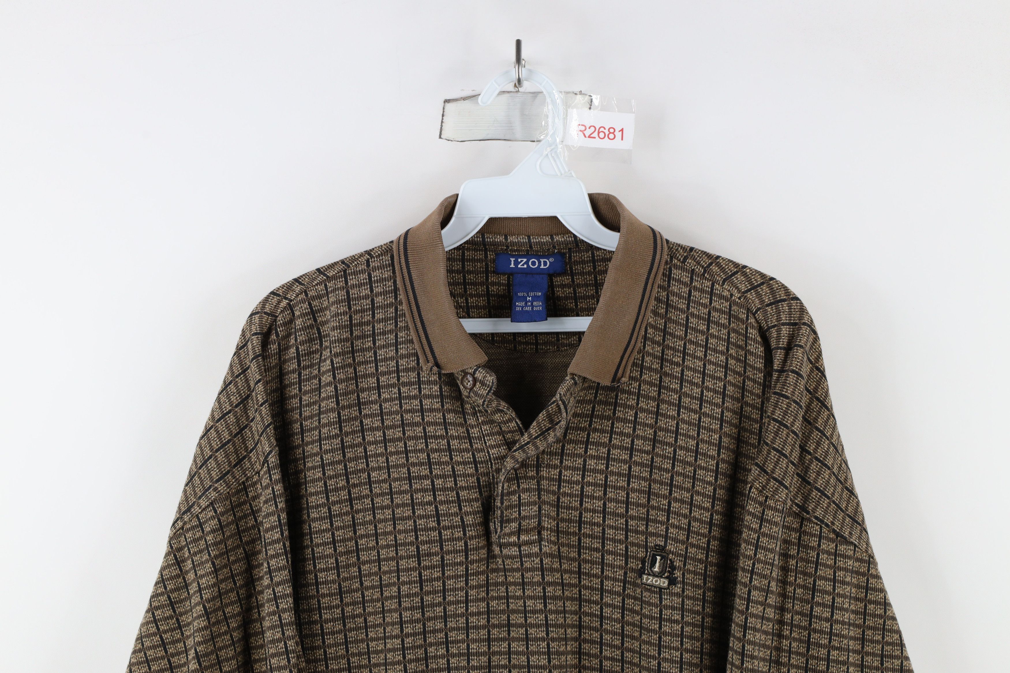 Vintage Vintage 90s Streetwear Checkered Knit Long Sleeve Polo Shirt Size US M / EU 48-50 / 2 - 2 Thumbnail
