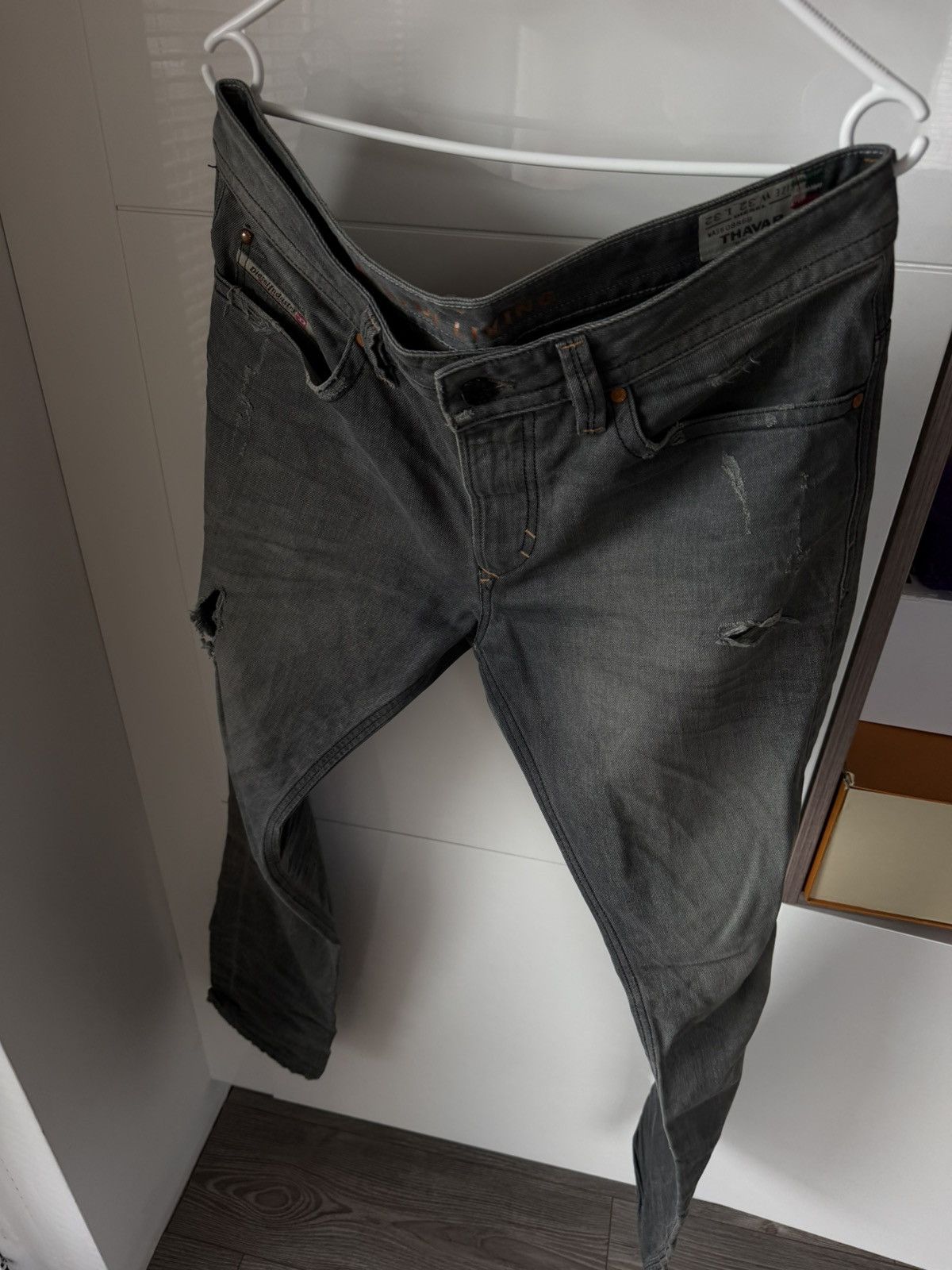 Diesel Vintage Diesel Industry DistressedDenim Thavar Selvage Jeans Size US 32 / EU 48 - 3 Thumbnail