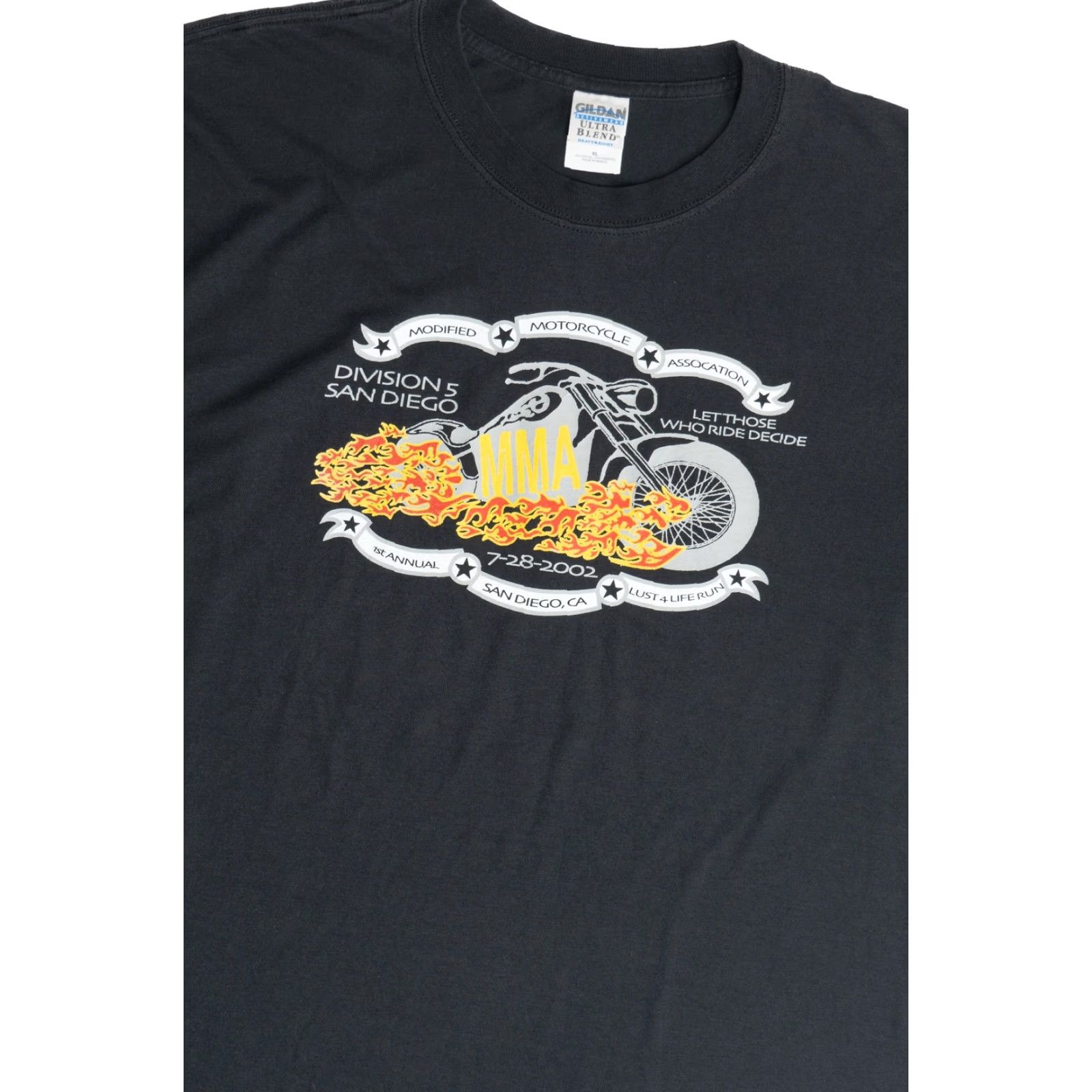Gildan Vintage MMA Modified Motorcycle Association 1st Annual "Lust 4 Life" Run T-Shirt Size US XL / EU 56 / 4 - 2 Thumbnail
