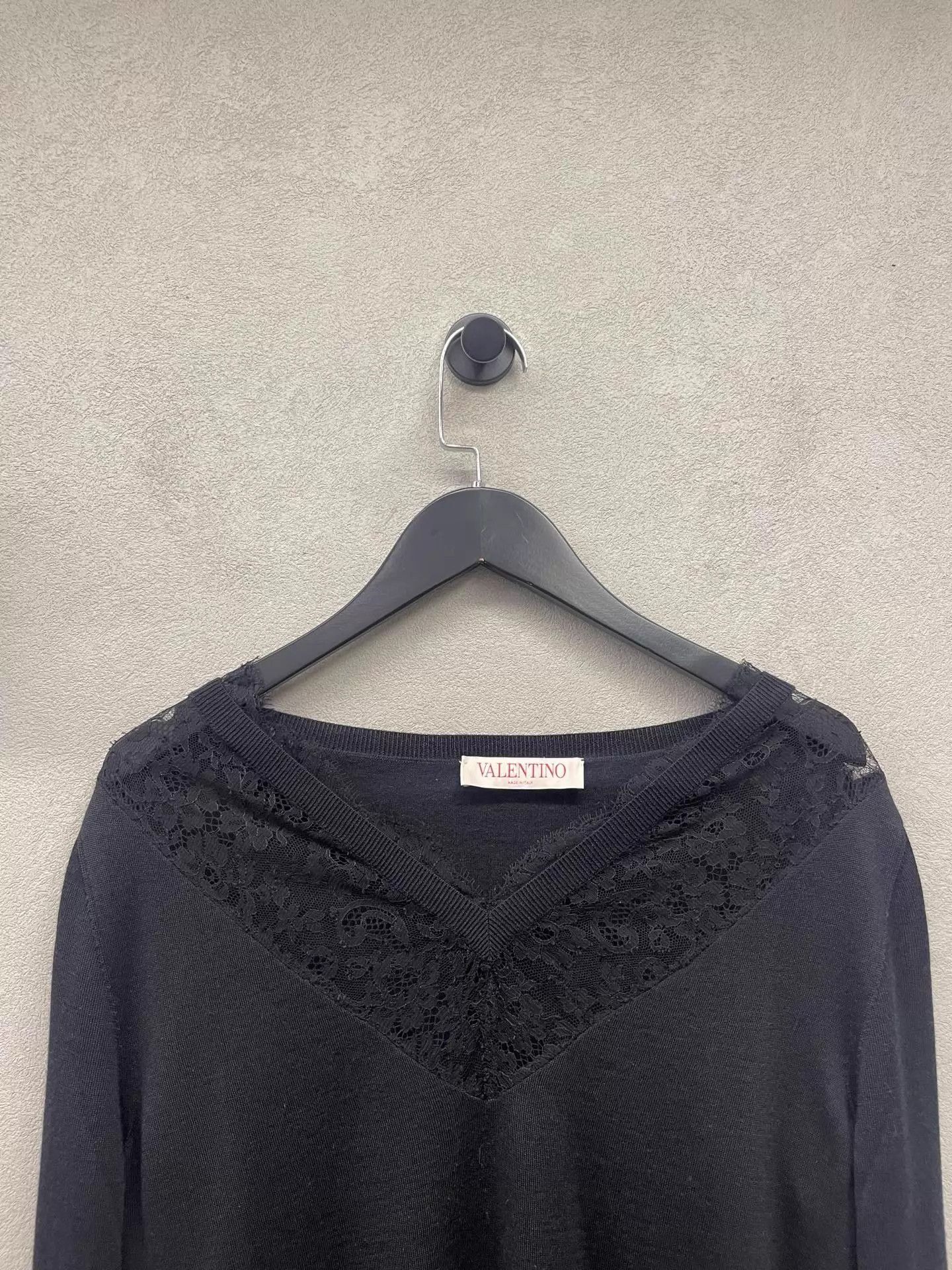 Valentino VALENTINO V-neck lace wool pullover women's S Size S / US 4 / IT 40 - 4 Thumbnail