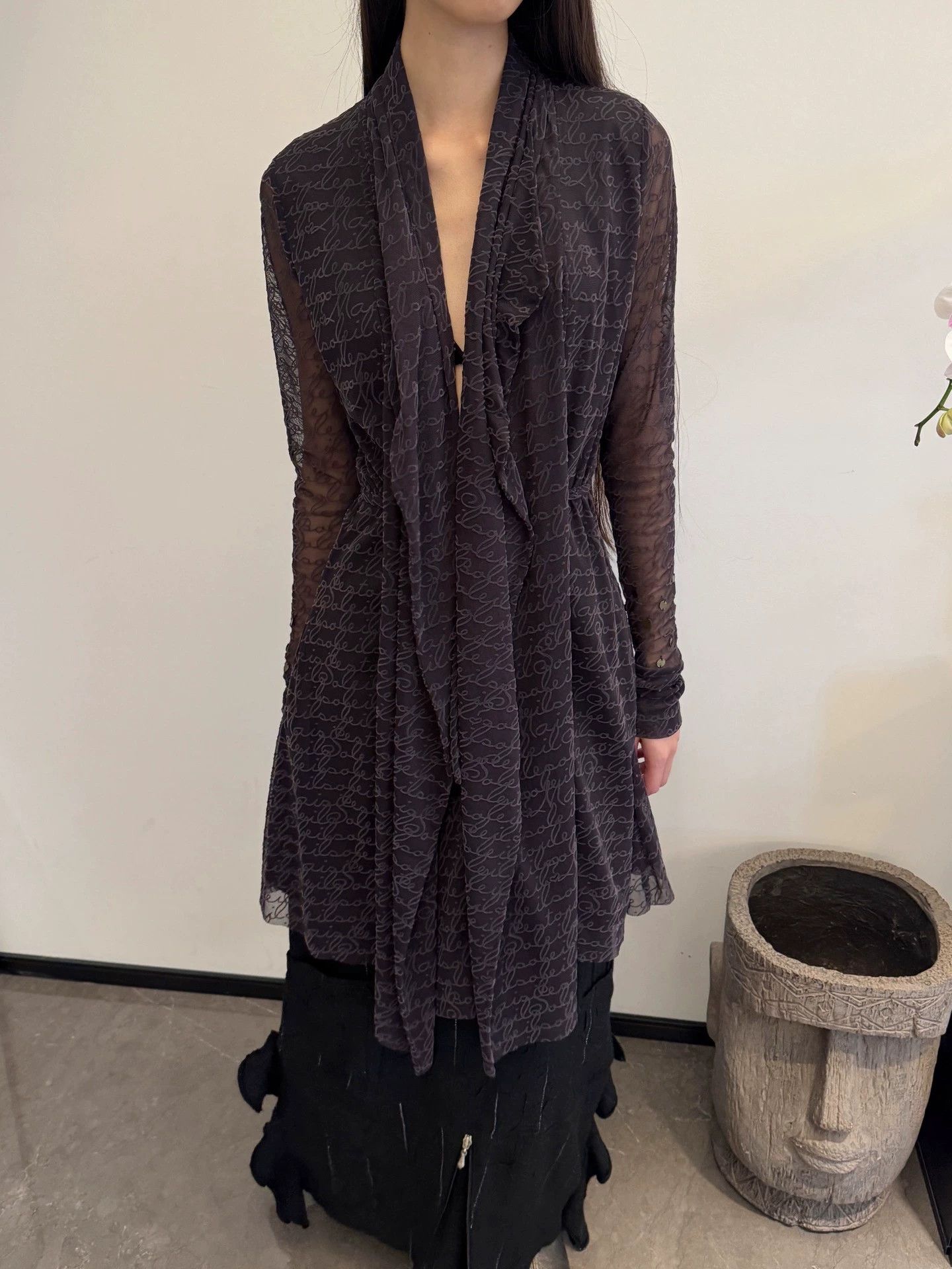 Vintage French Brand Slim Sheer Mesh-Paneled Cardigan XS Size XS / US 0-2 / IT 36-38 - 6 Thumbnail