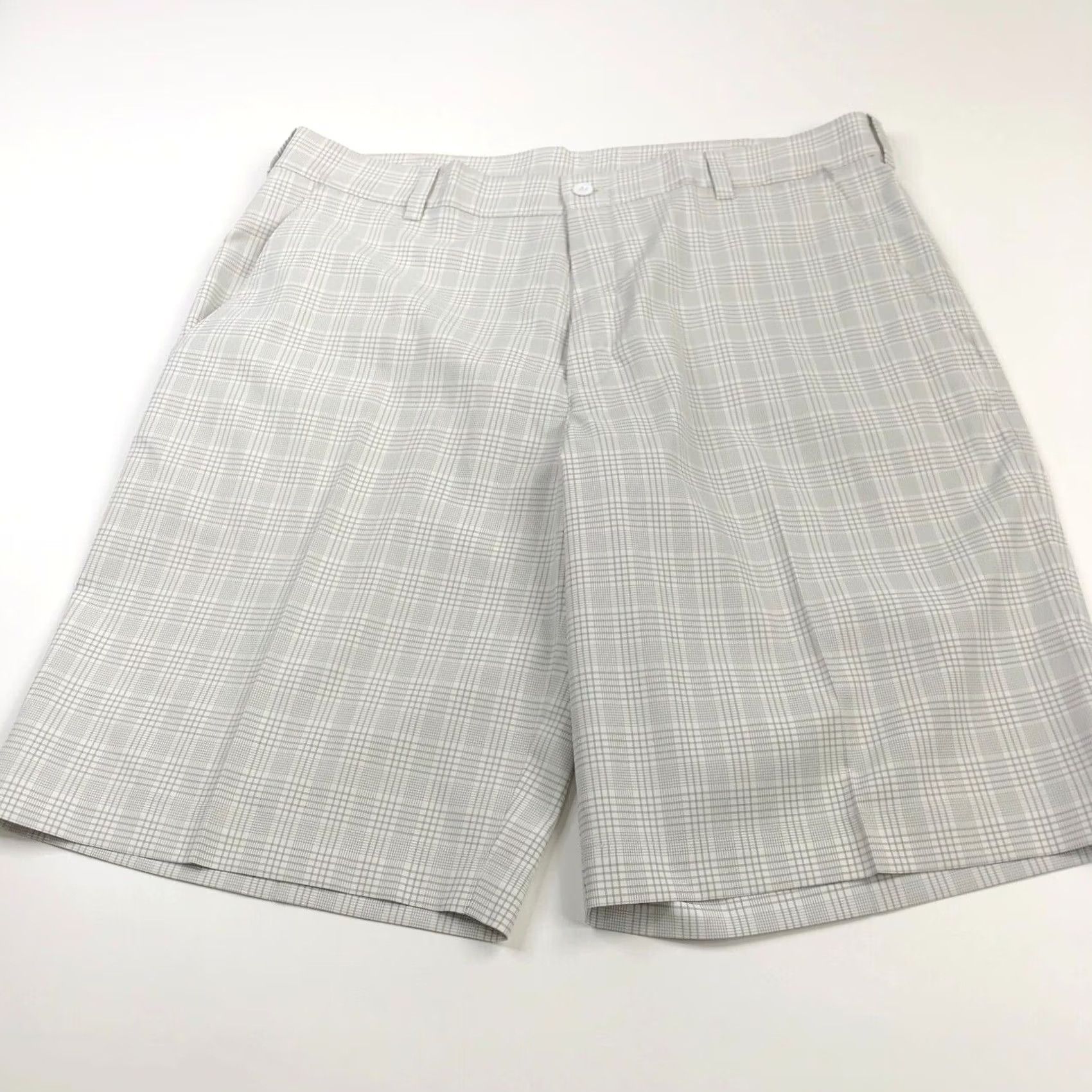 Nike Nike Golf Chino Shorts Blue Plaid Polyester Stretch Flat Front Belt Loops 11" Mens 36 Size US 36 / EU 52 - 3 Thumbnail