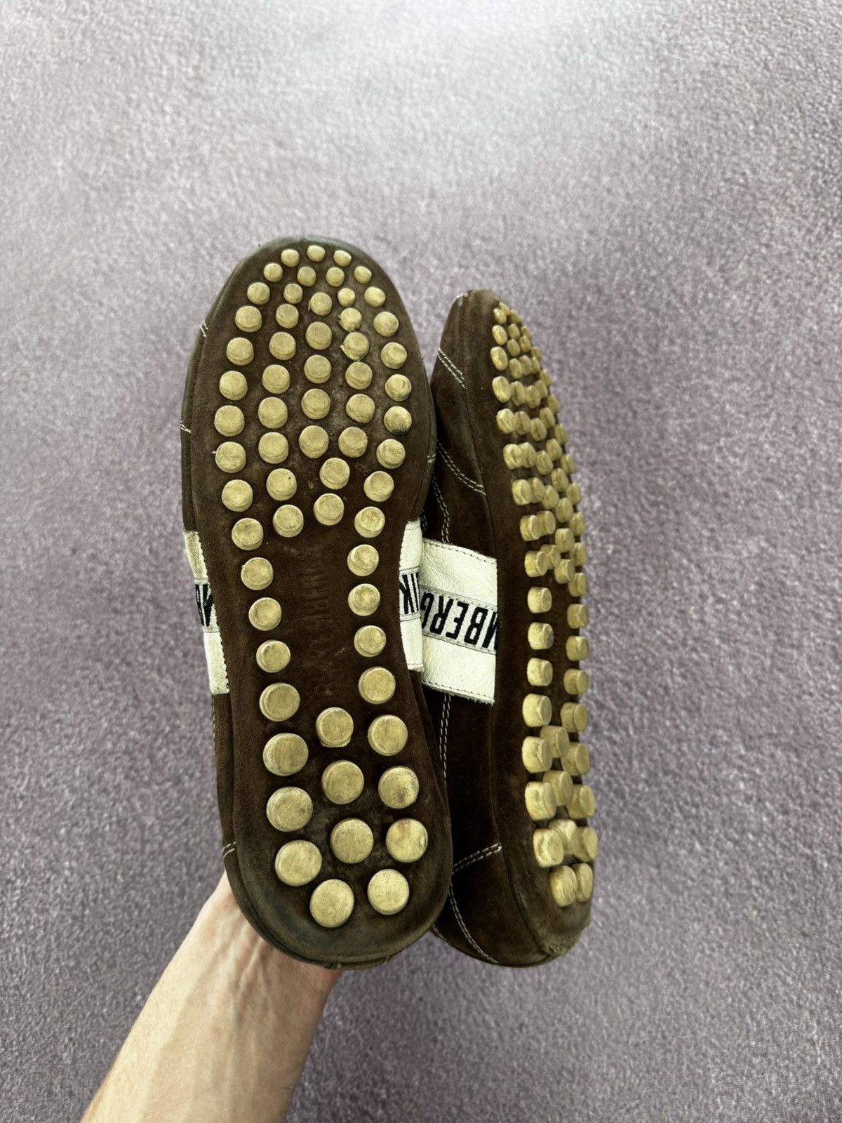 Dirk Bikkembergs 00’s Dirk Bikkembergs Distressed Leather Y2K Trainers Size US 8.5 / EU 41-42 - 10 Thumbnail