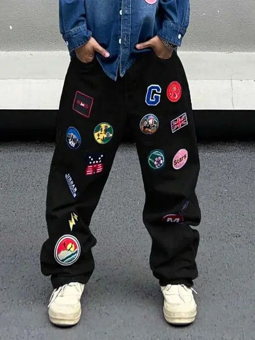 Japanese Brand × Vintage Patch Skate Baggy Denim Jeans Loose fit Size US 34 / EU 50 - 3 Thumbnail