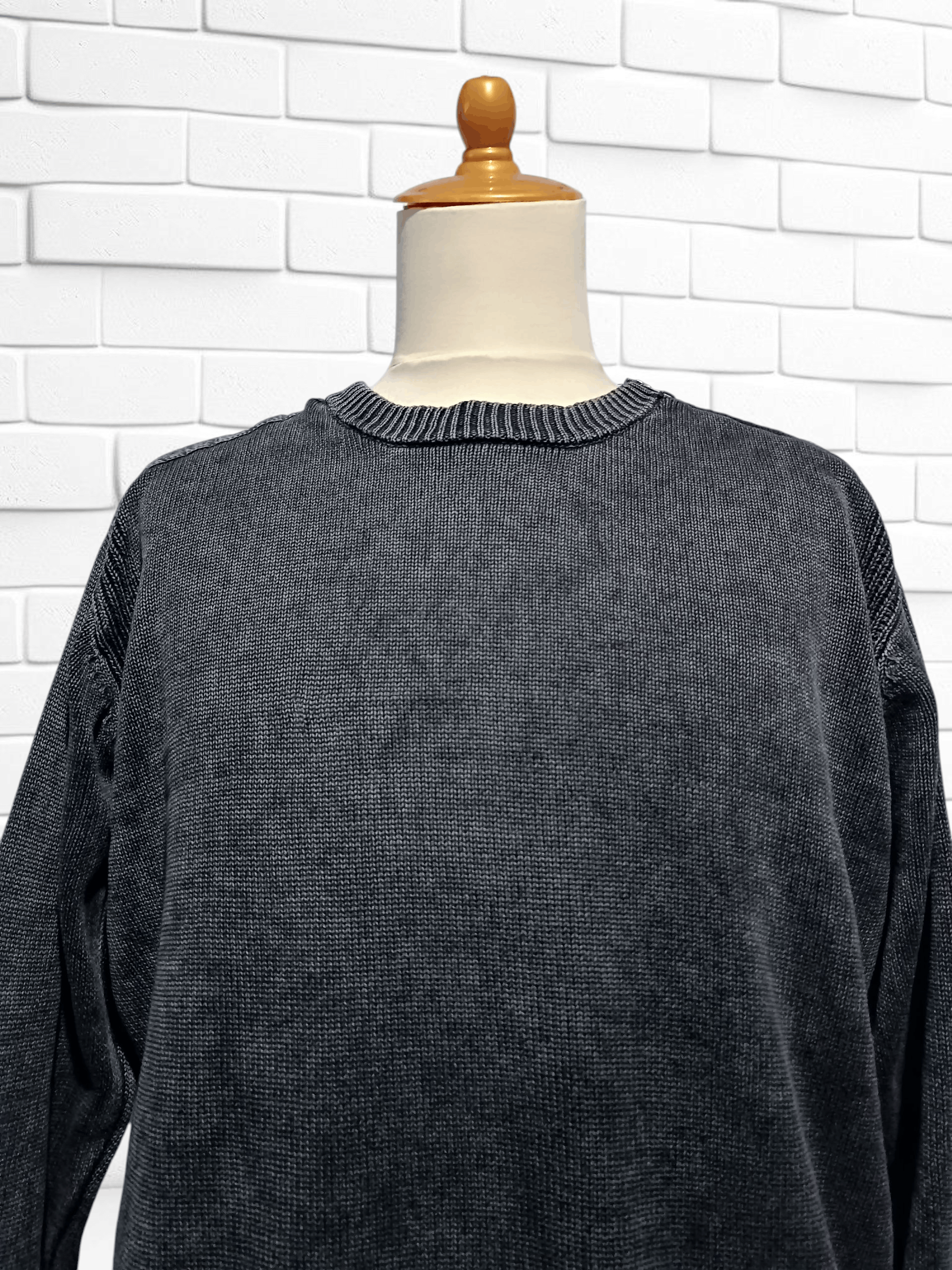 Japanese Brand Niko And... Black Acid Wash Ribbed Knit Jumper Size US XL / EU 56 / 4 - 4 Thumbnail