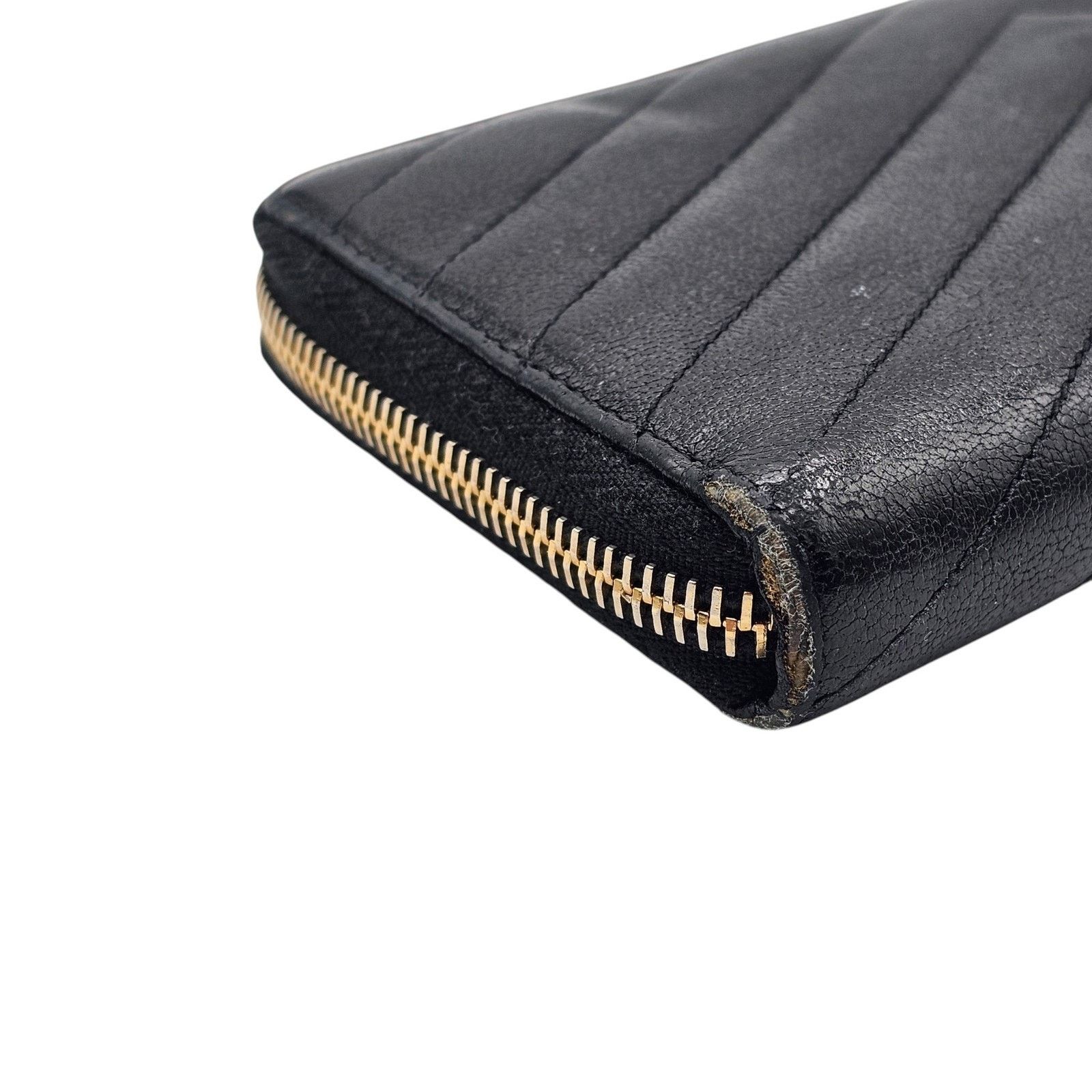 Saint Laurent Paris Monogram Large Grain de Poudre Matelassé Zippered Wallet Size ONE SIZE - 6 Thumbnail