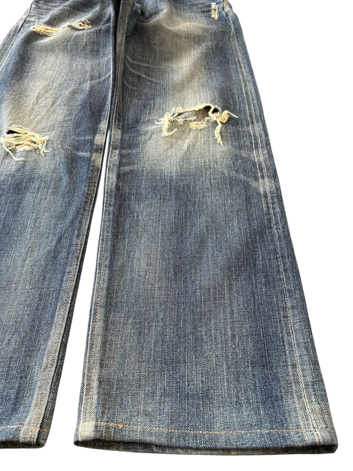 Edwin Vintage Edwin 505 Selvedge Distressed Baggy Heavy Jeans Size US 33 - 8 Thumbnail