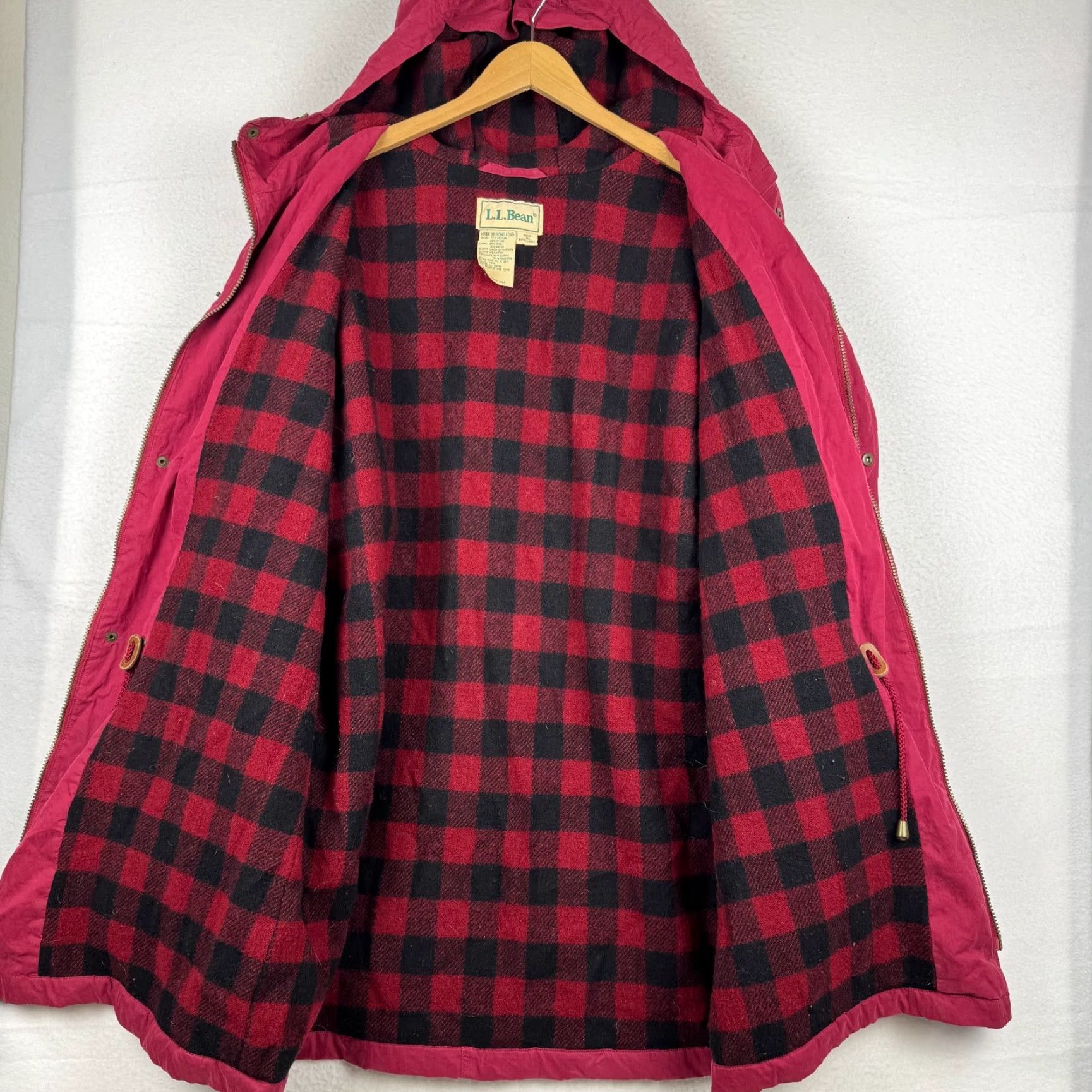 Vintage VINTAGE L.L. Bean Jacket Parka Hooded Wool Flannel Lined Red XL Mens 90s Size US XL / EU 56 / 4 - 7 Thumbnail